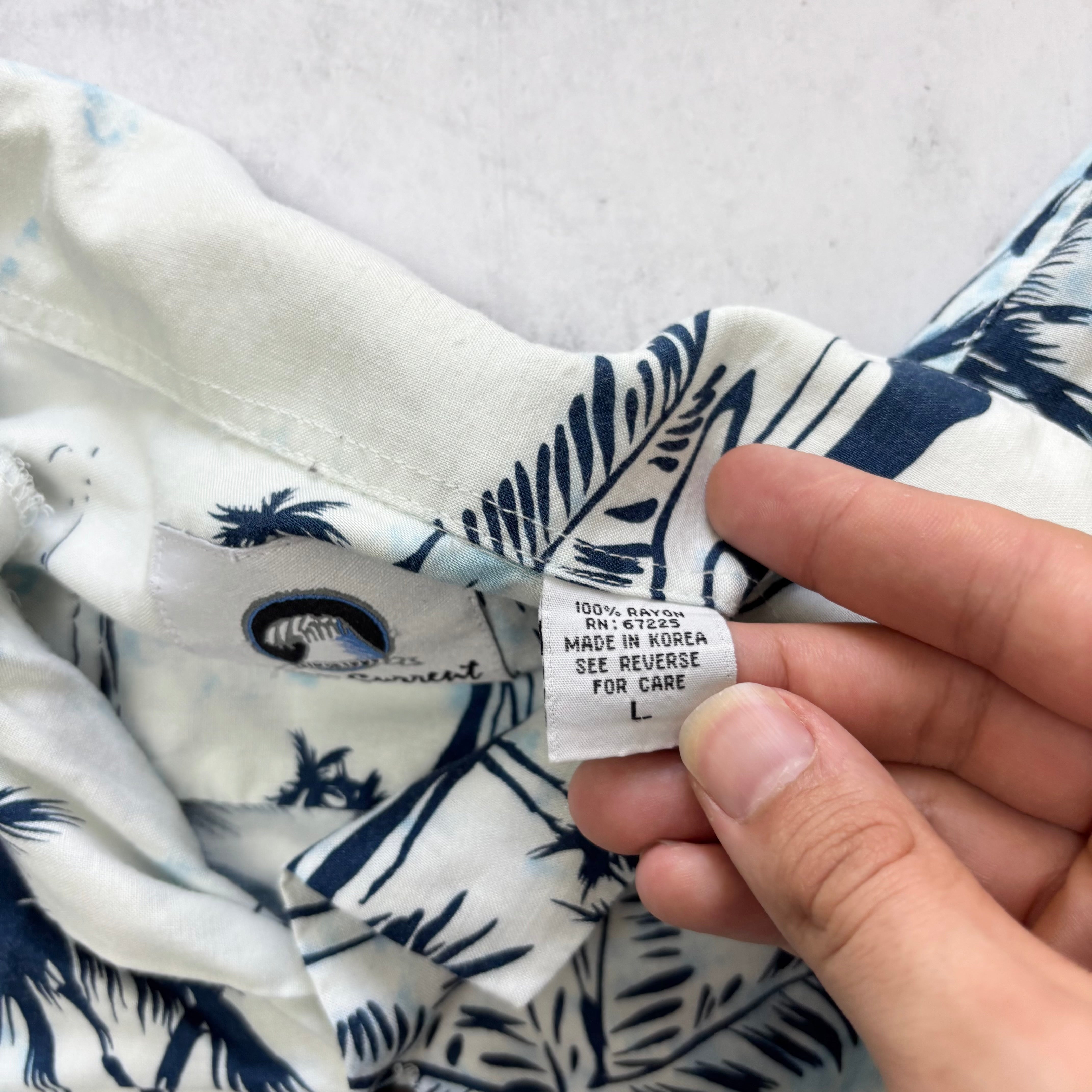 Hawaiian Shirt Mens Large White Floral Aloha Short Sleeve Rayon