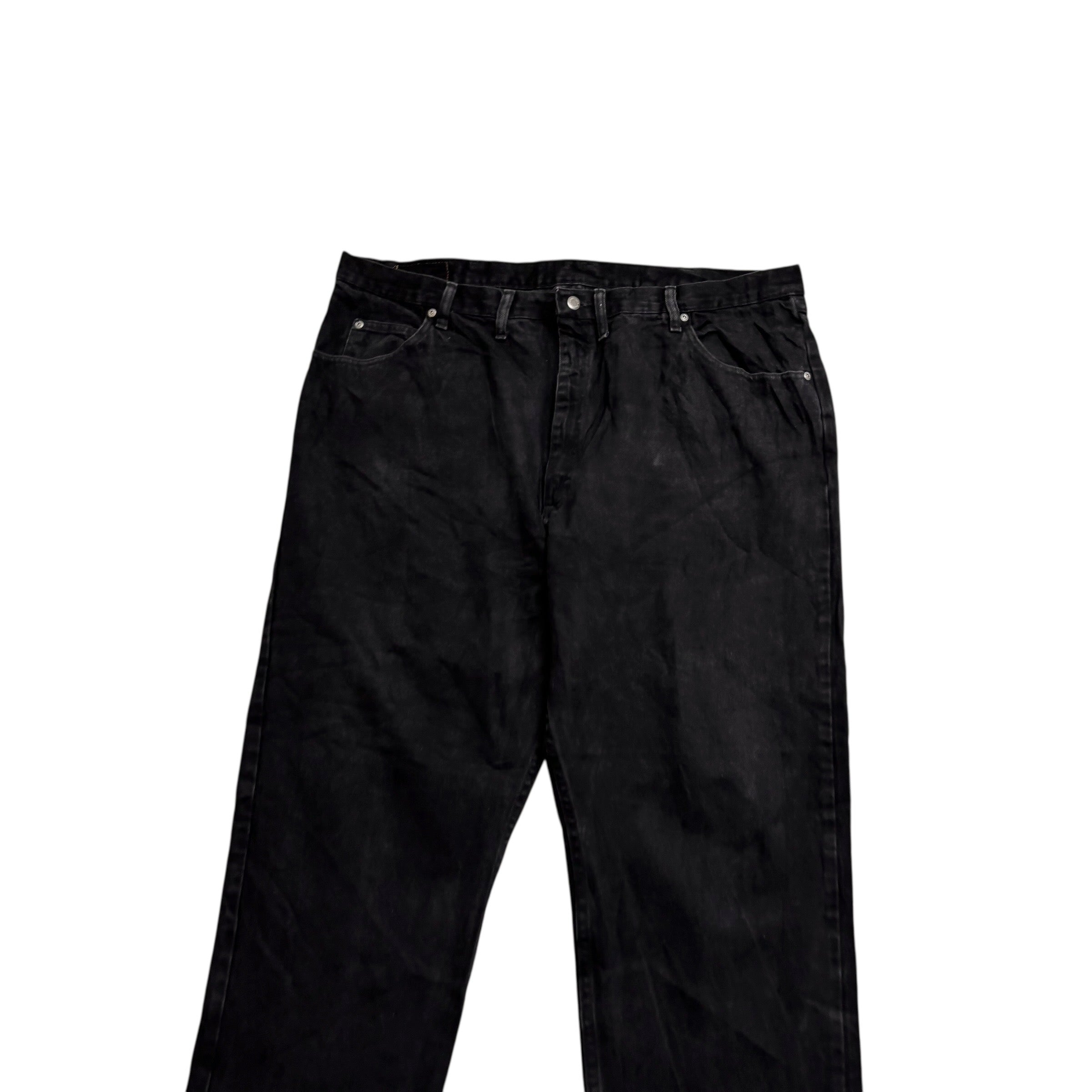 Wrangler Jeans W42 L31 Mens Black Relaxed Straight Fit Baggy Denim (E)