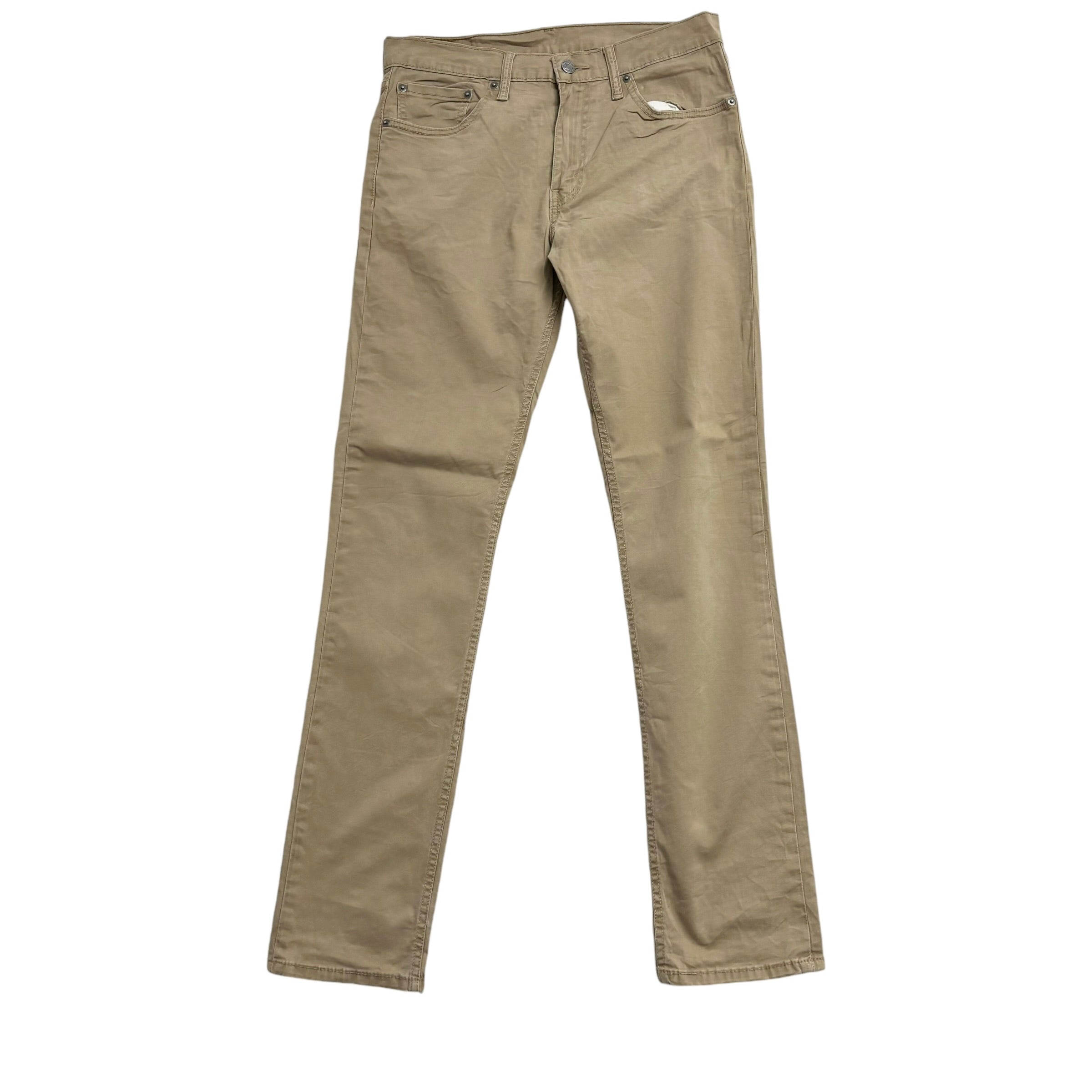 Levis 511 Trousers W33 L34 Mens Beige Tan Slim Fit Cotton Pants