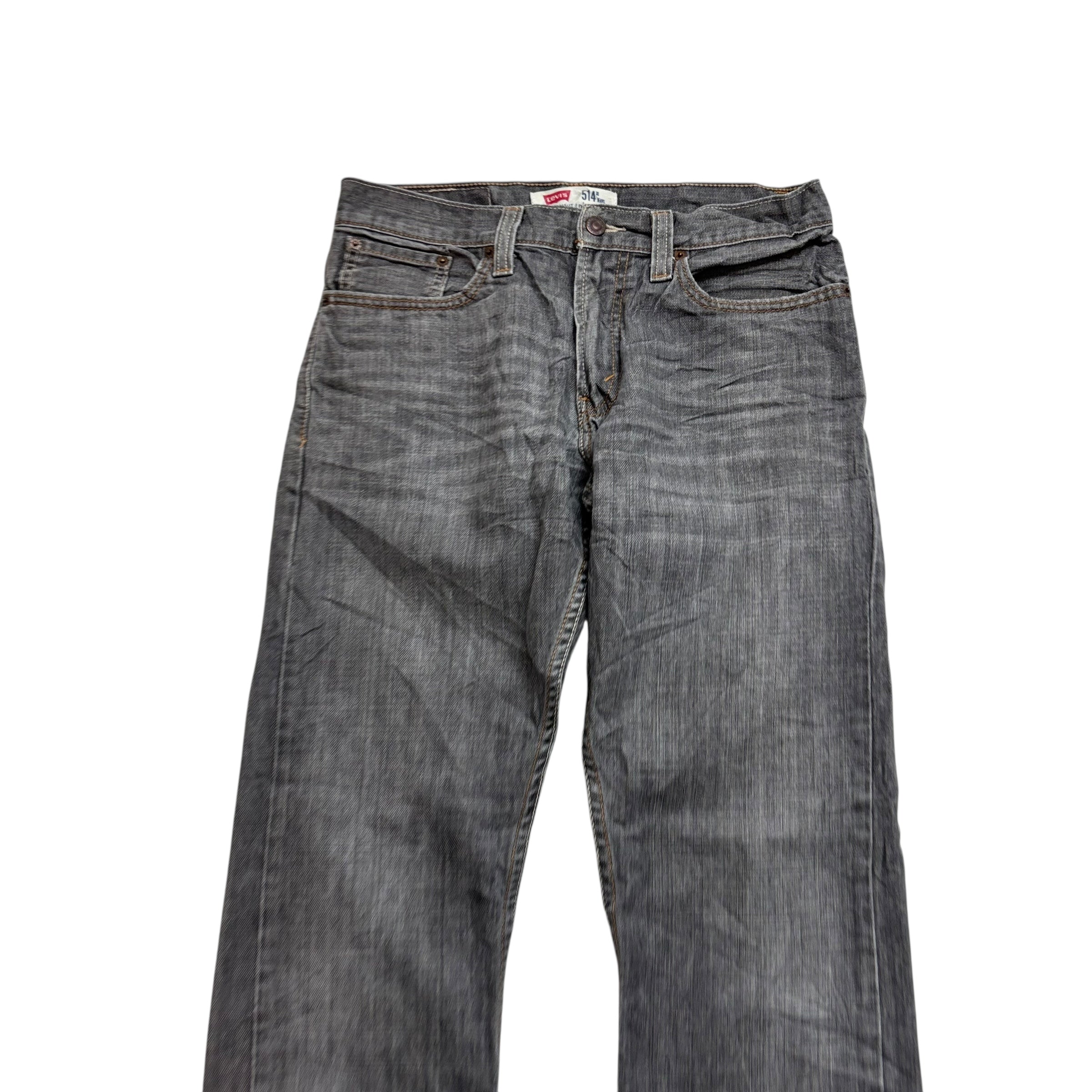 Levis 514 Jeans W31 L32 Mens Grey Regular Straight Fit Vintage Denim (E)
