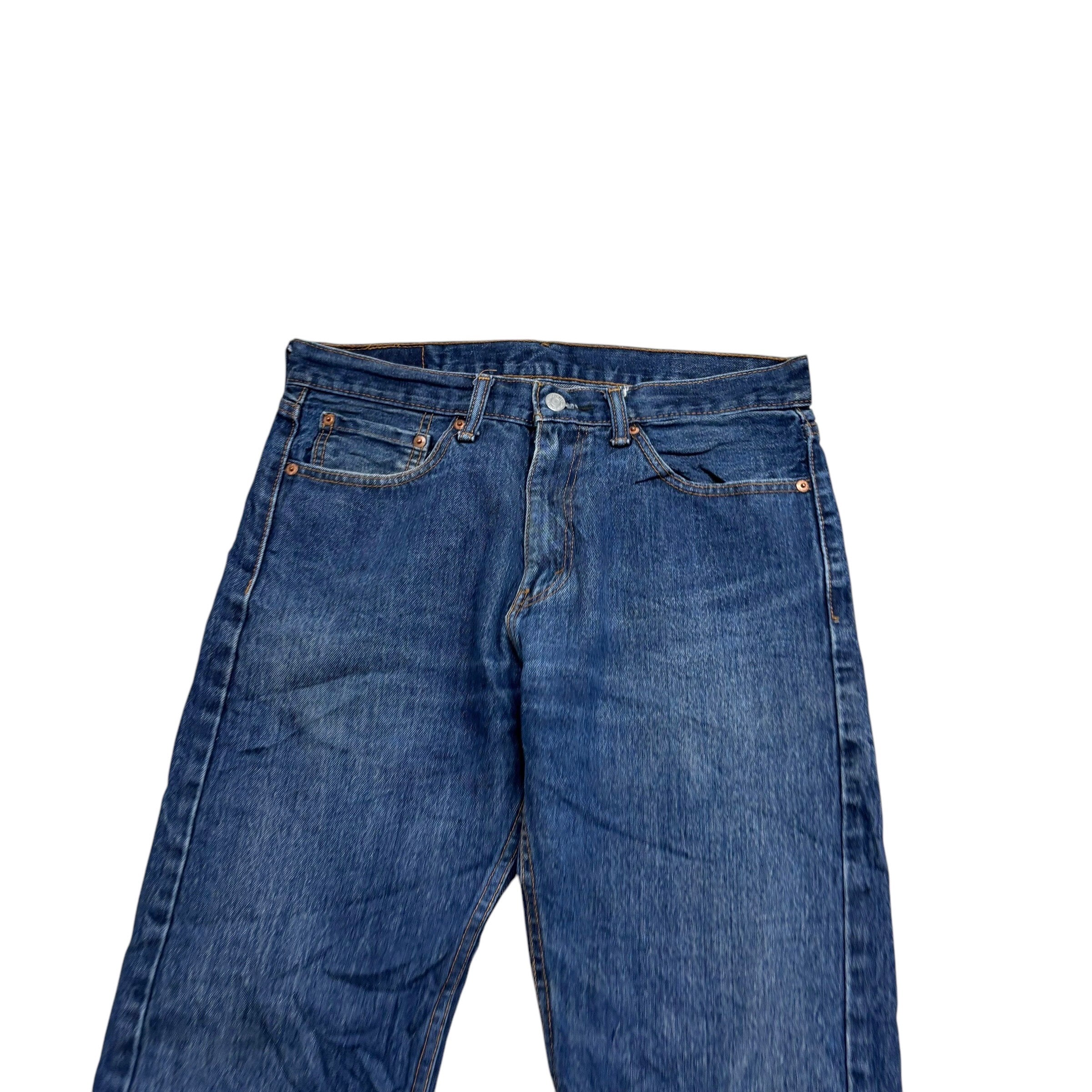 Levis 505 Jeans W32 L29 Mens Mid Blue Regular Straight Fit Denim