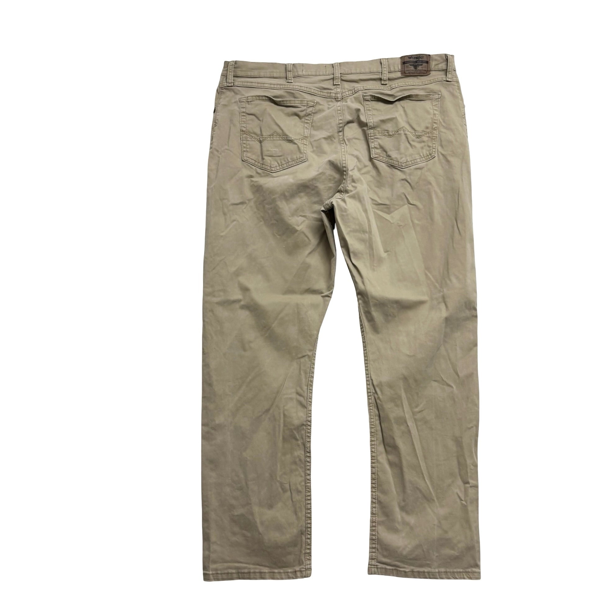 Wrangler Trousers W40 L30 Mens Beige Regular Straight Fit Stretch Pants