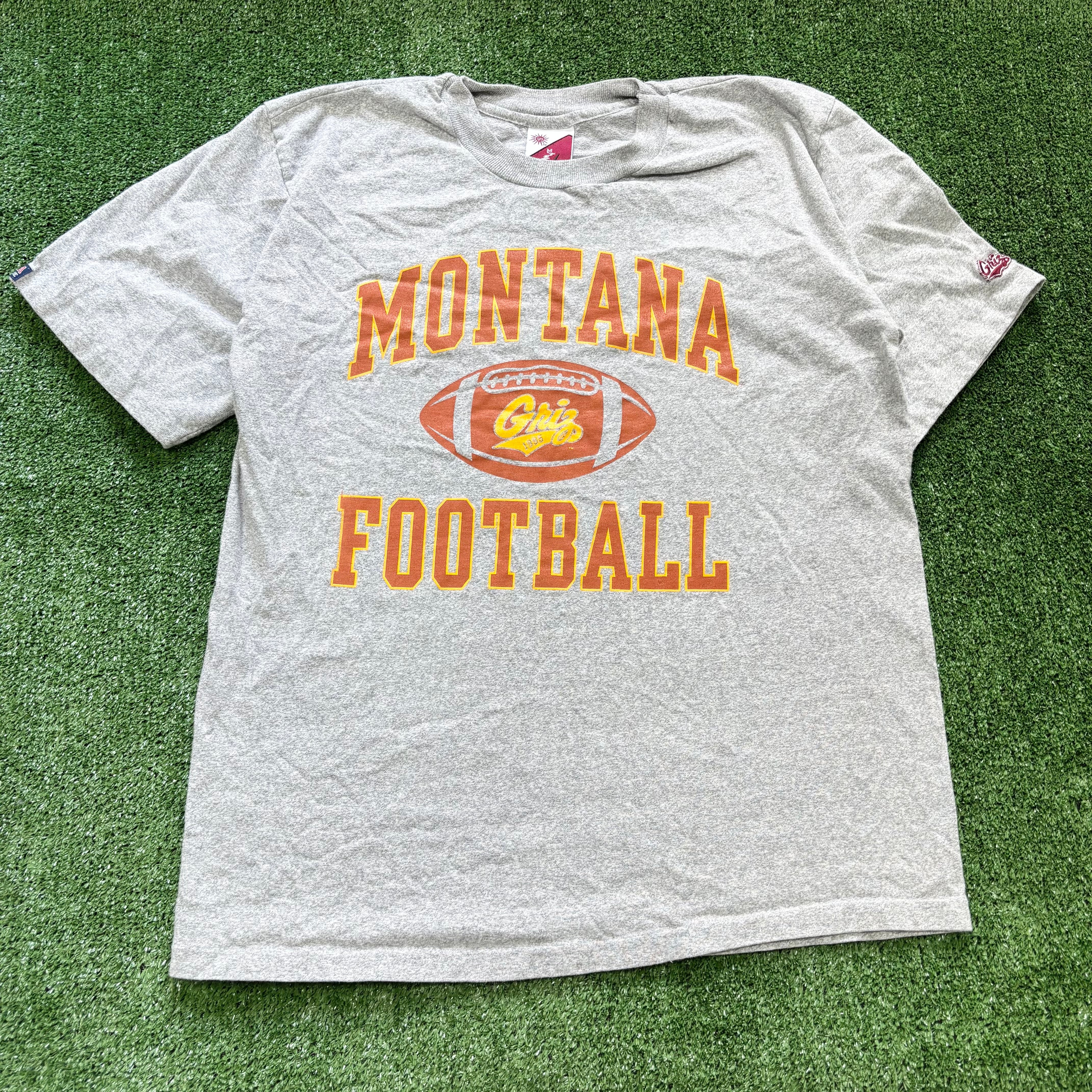 Vintage T Shirt Mens Large Grey Single Stitch Graphic Print 90s USA Sports (E)