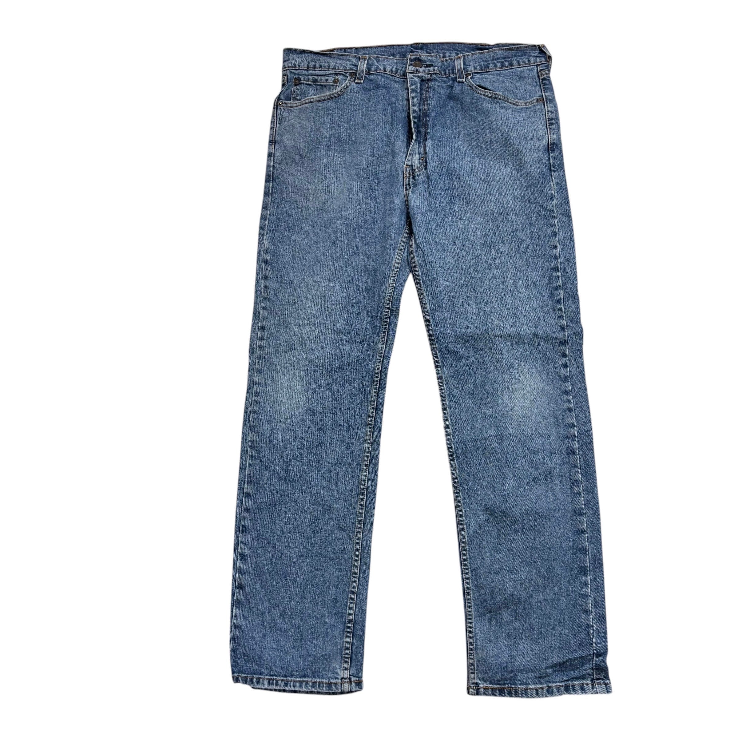 Levis 505 Jeans W38 L32 Mens Mid Blue Regular Straight Fit Stretch Denim