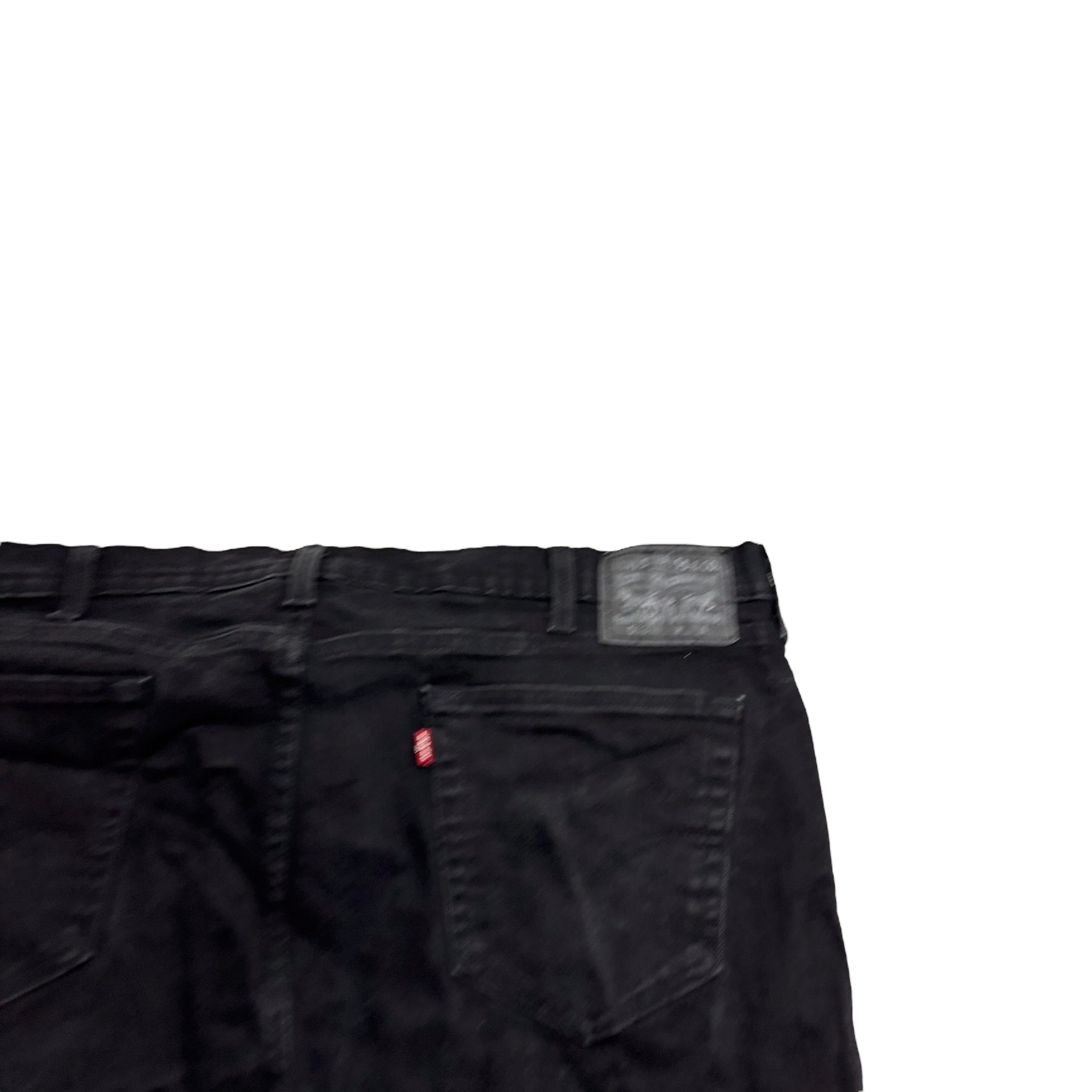 Levis 502 Jeans W44 L28 Mens Black Regular Tapered Fit Stretch Denim (E)