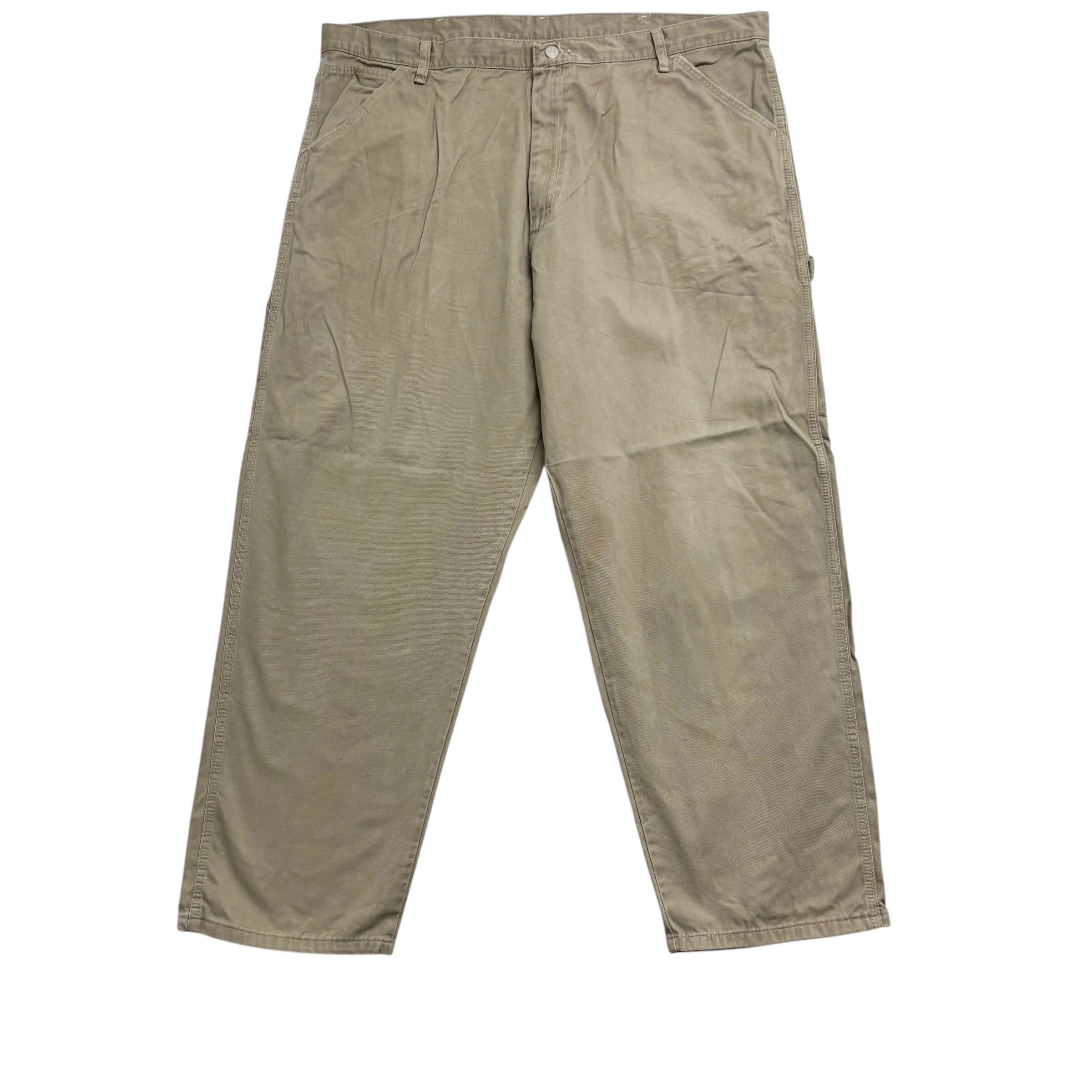 Wrangler Carpenter Pants W42 L30 Mens Beige Stone Baggy Relaxed Fit Trousers