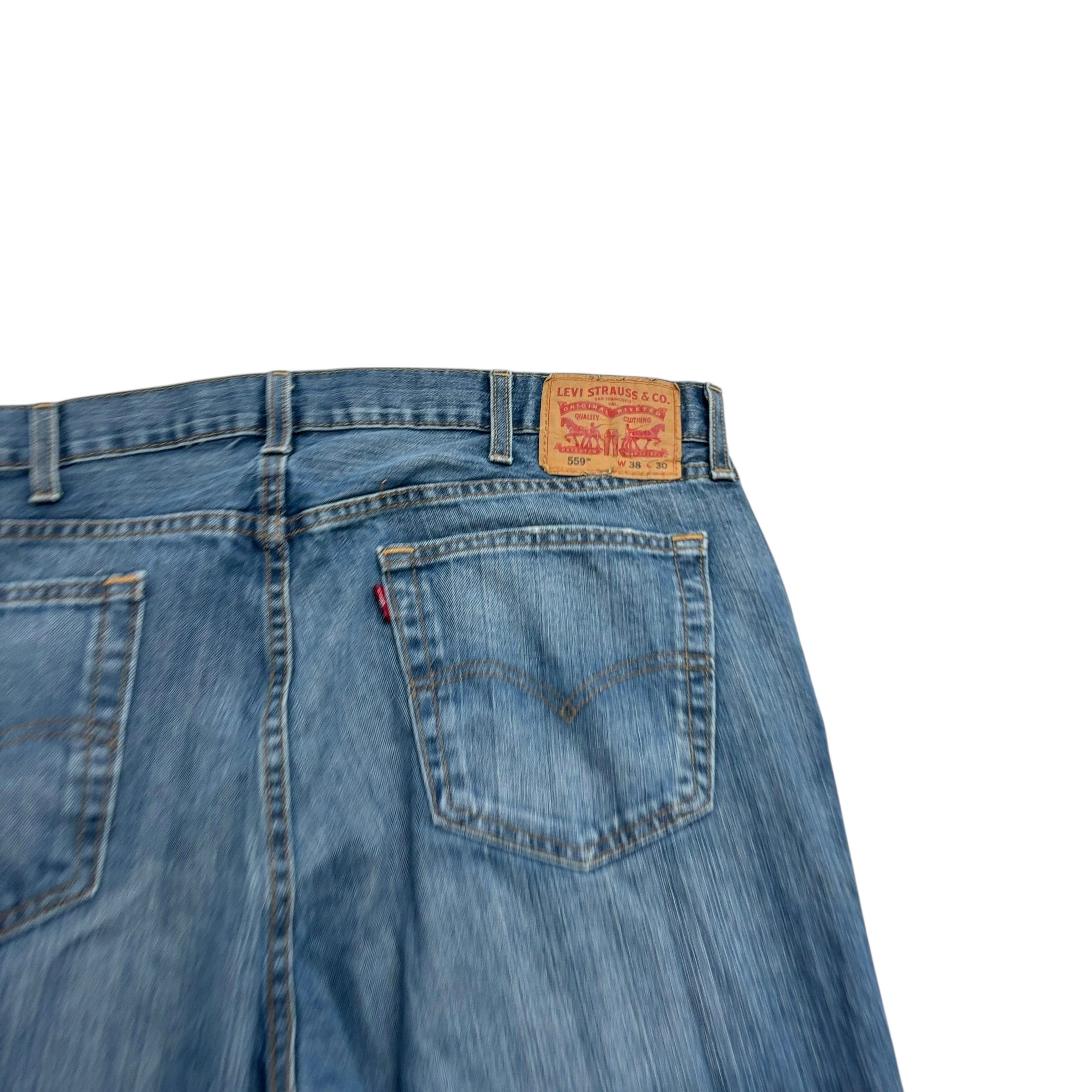 Levis 559 Jeans W38 L28 Mens Dark Blue Baggy Relaxed Straight Fit Denim (E)