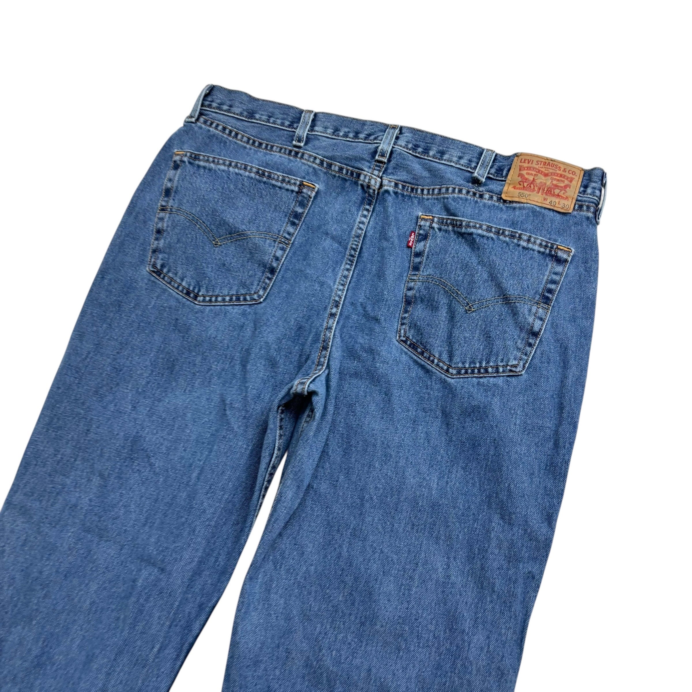 Levis 550 Jeans W40 L30 Mens Mid Blue Baggy Relaxed Straight Fit Denim