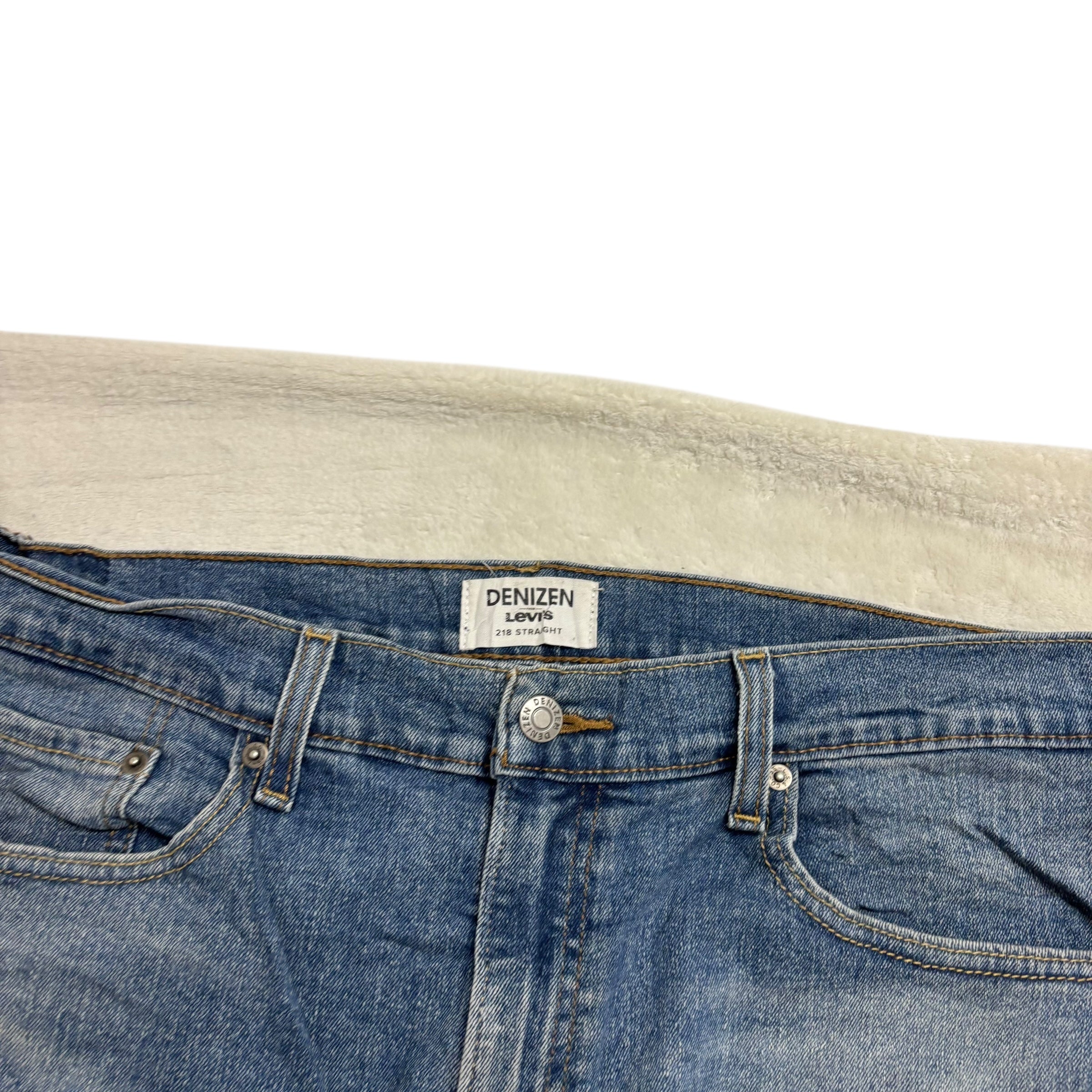 Levis Denizen Jeans W36 L34 Mens Mid Blue Regular Straight Fit Stretch Denim