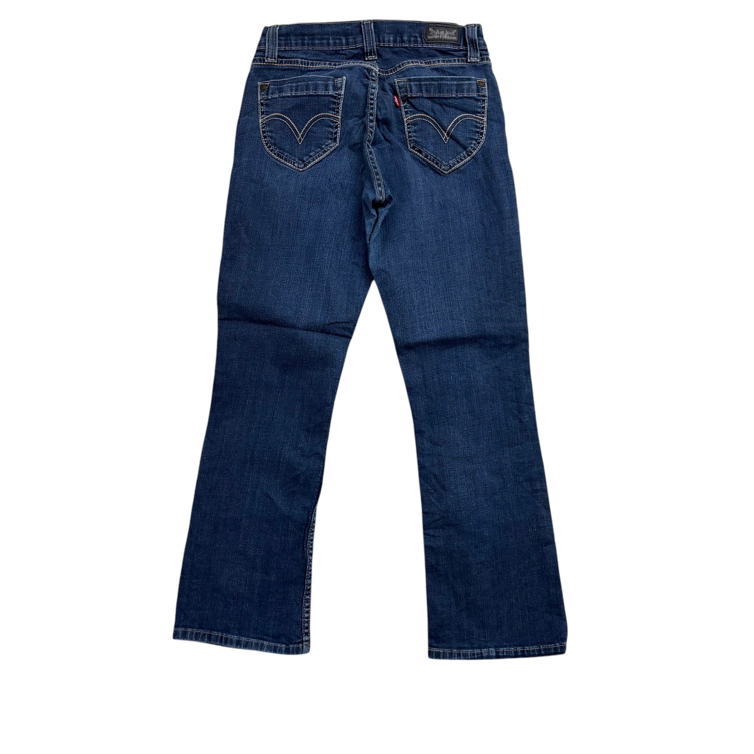 Levis 529 Jeans W28 L29 Womens Mid Blue Curvy Bootcut Y2K Stretch Denim (E)
