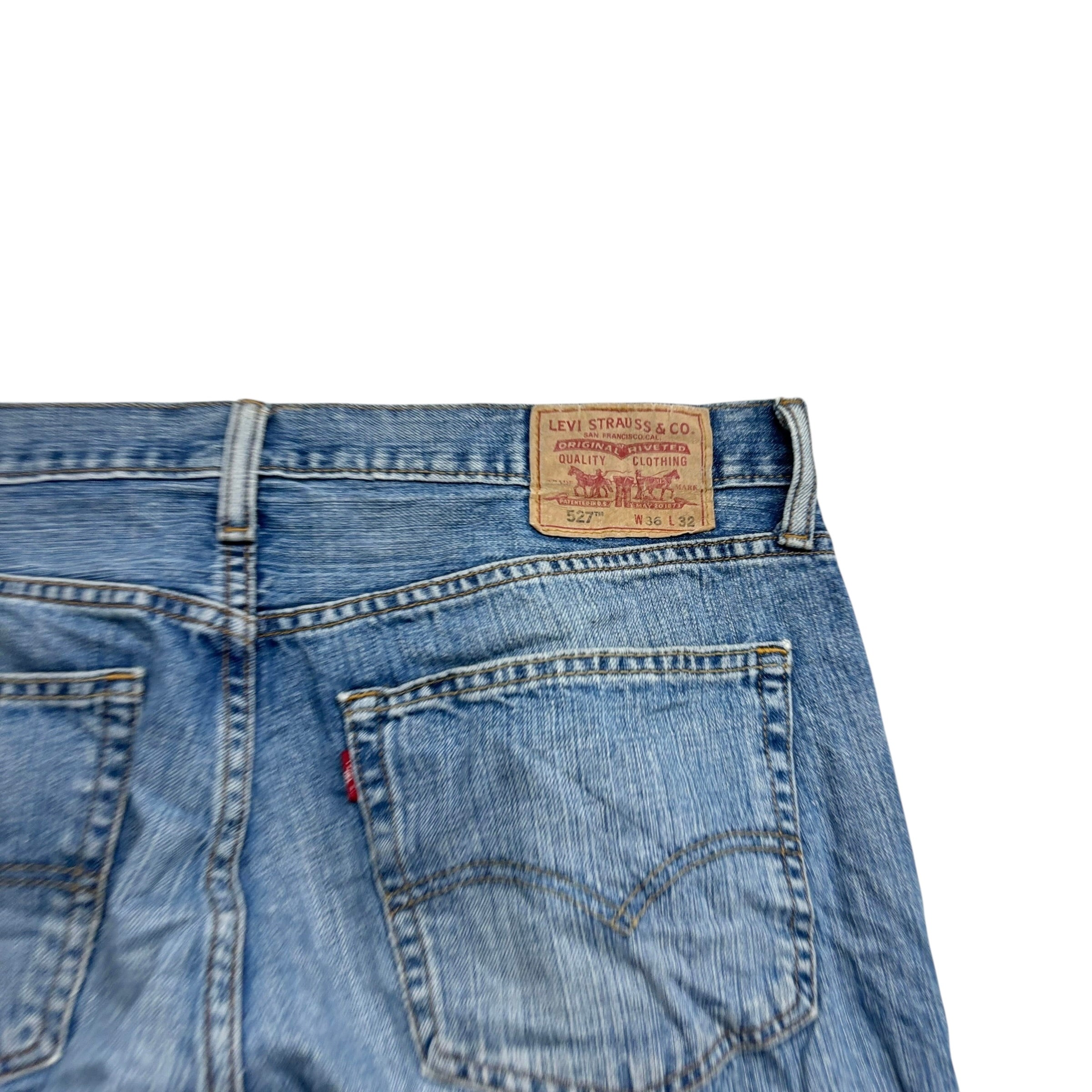 Levis 527 Jeans W36 L32 Mens Mid Blue Regular Bootcut Fit Vintage Denim (E)