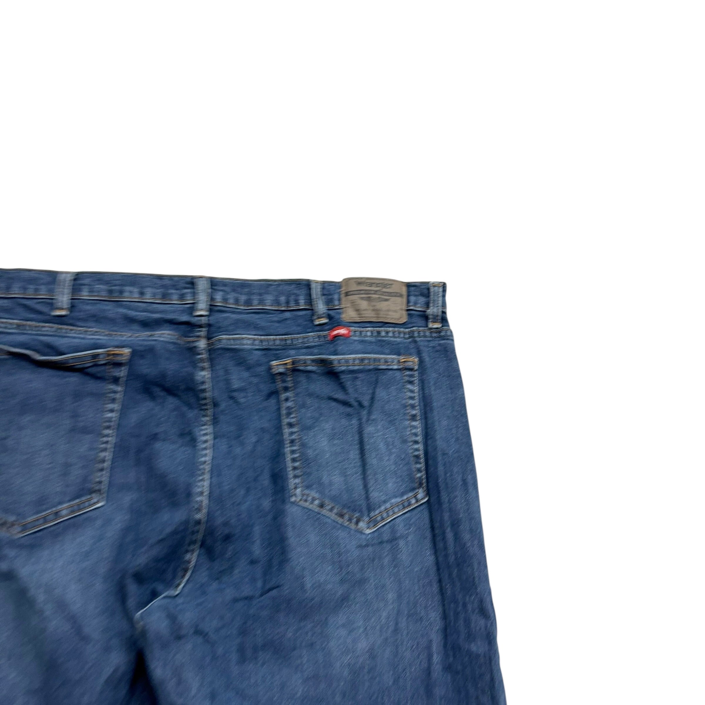 Wrangler Jeans W42 L30 Mens Mid Blue Relaxed Straight Fit Stretch Denim (E)