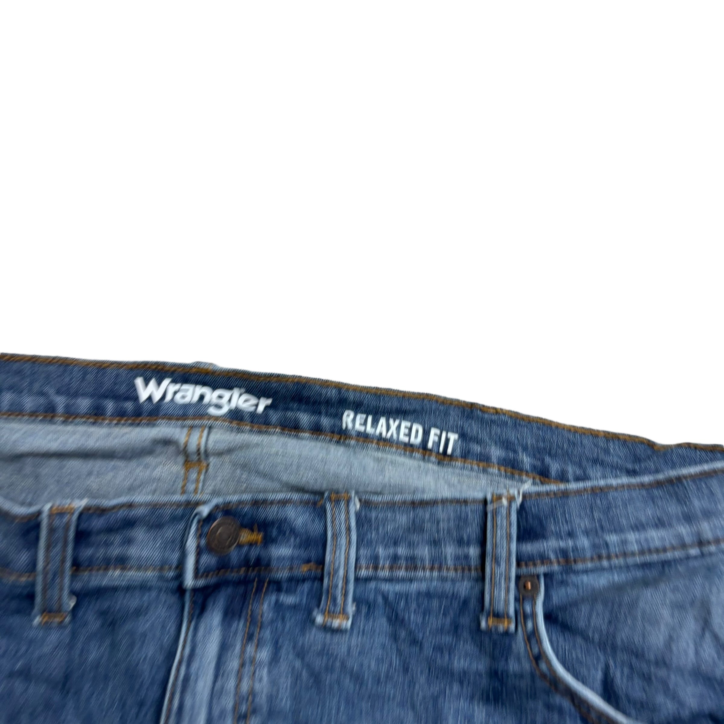 Wrangler Jeans W48 L29 Mens Mid Blue Relaxed Straight Fit Stretch Denim (E)