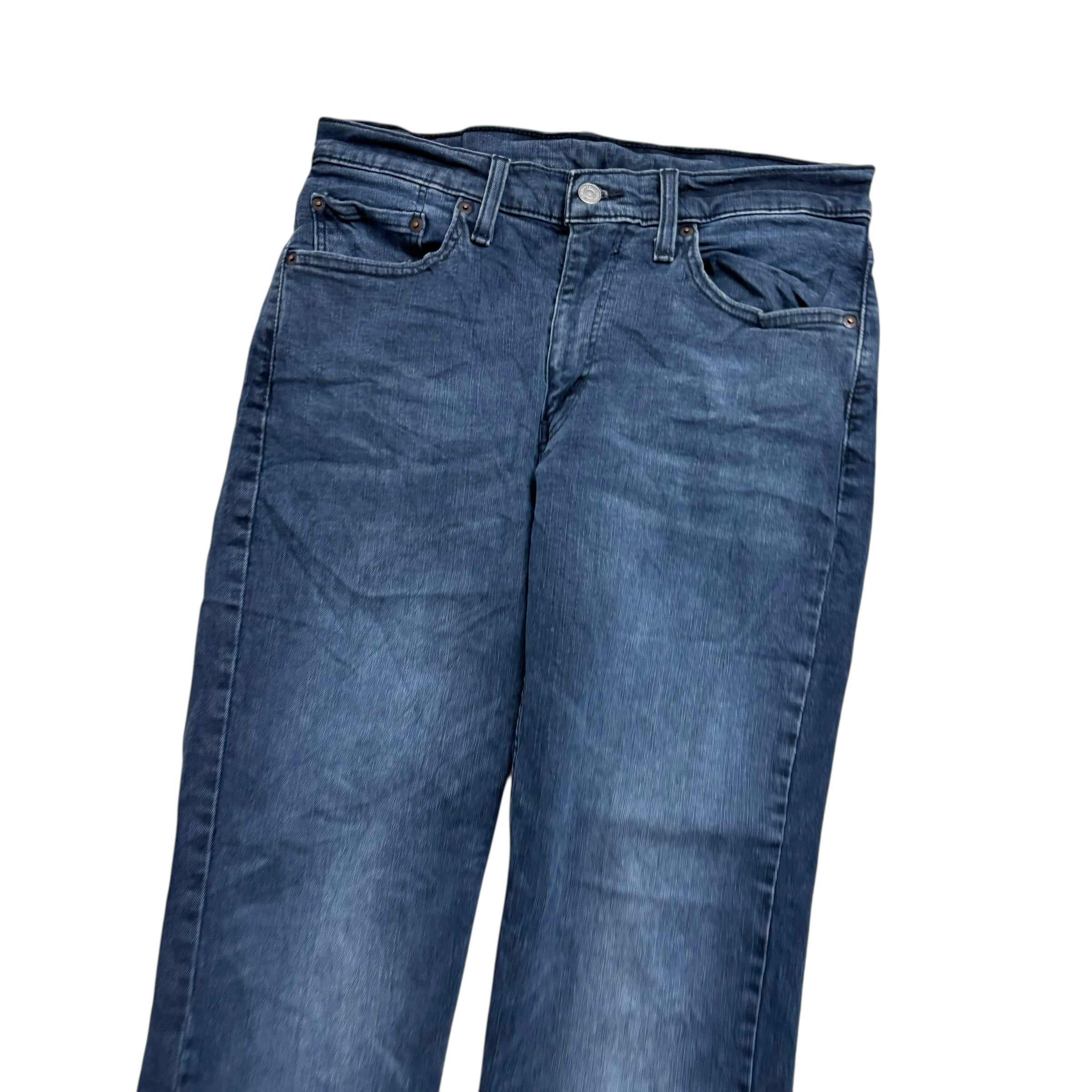 Levis 514 Jeans W31 L30 Mens Navy Blue Slim Straight Fit Stretch Denim (E)