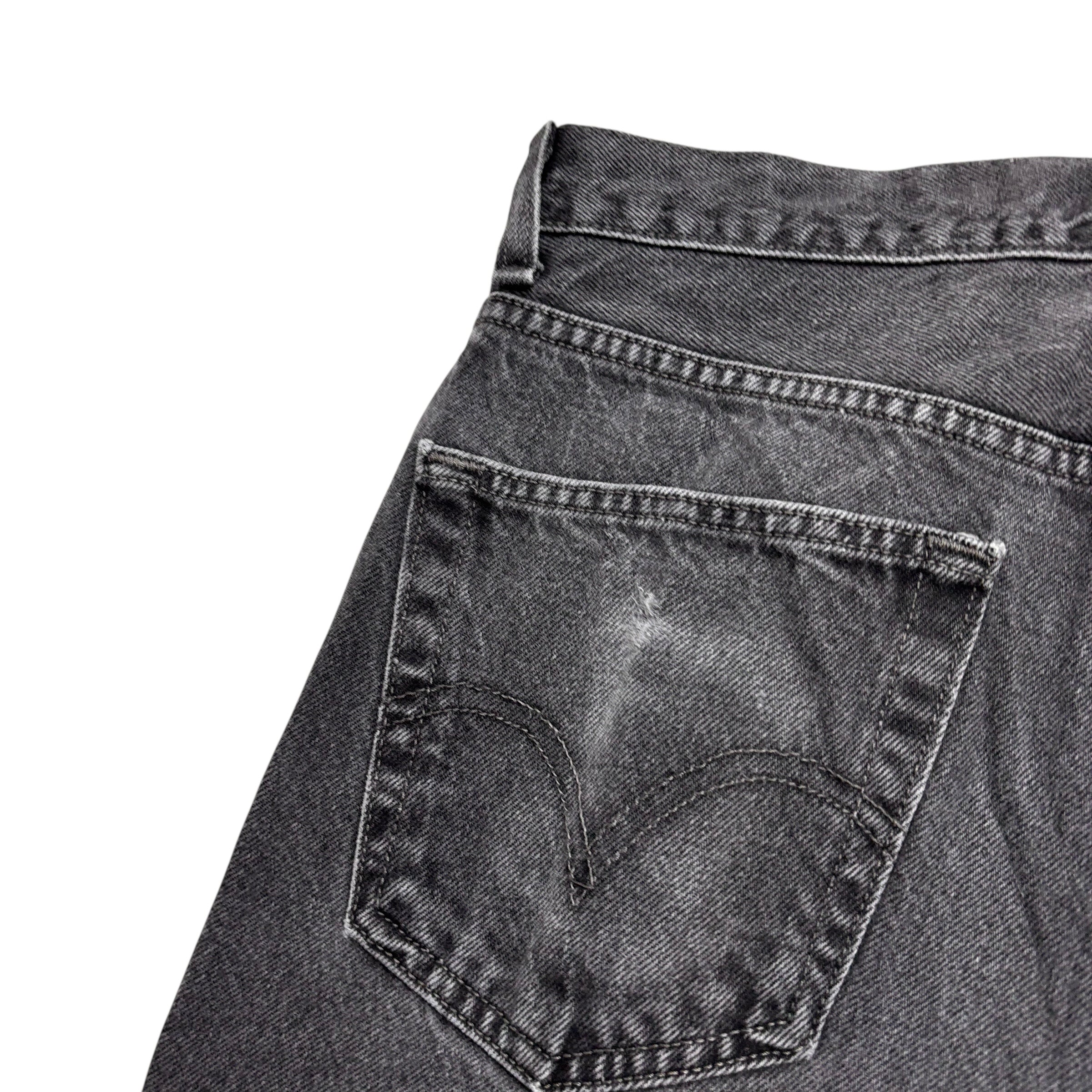 Levis 505 Jeans W36 L30 Mens Black Regular Straight Fit Vintage Denim