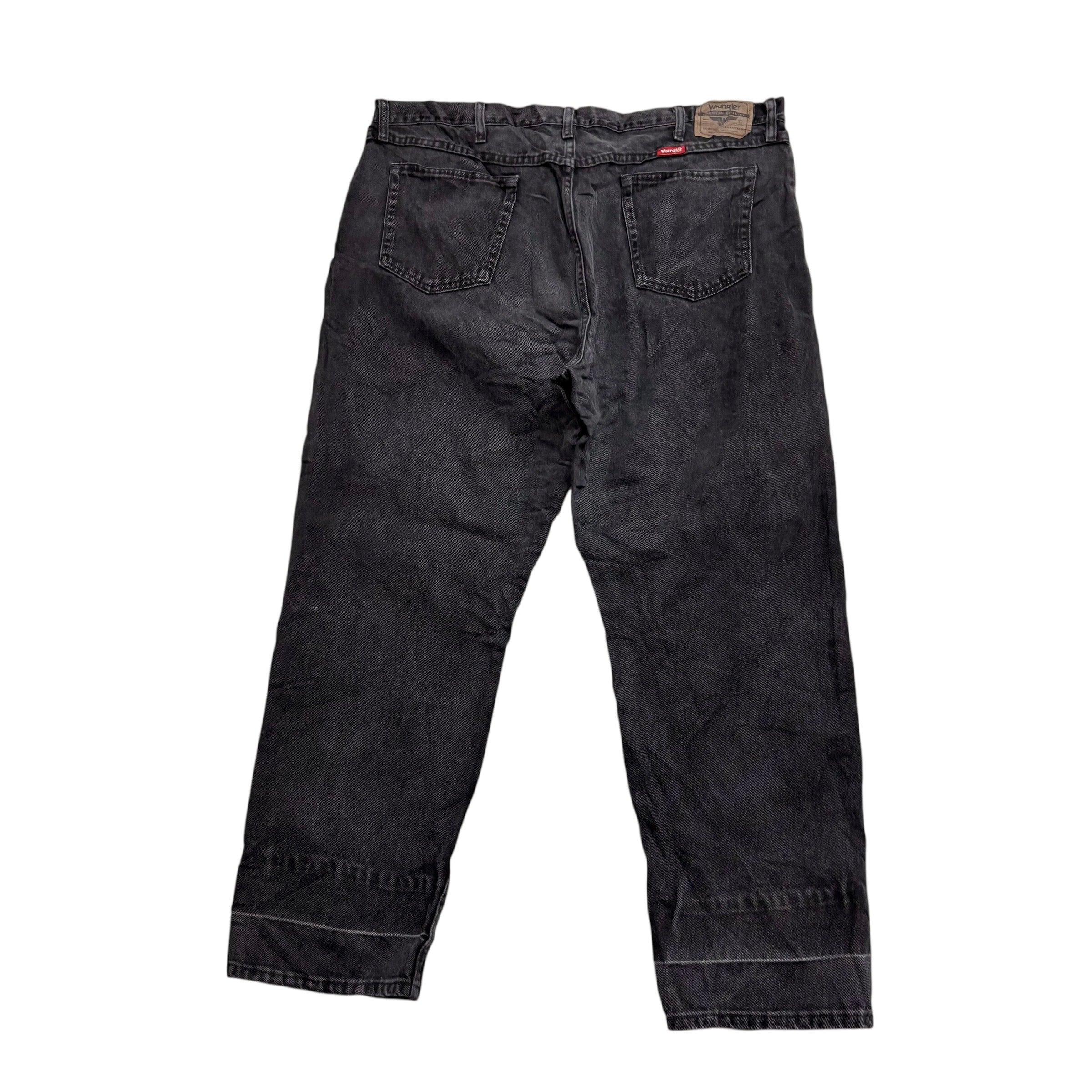 Wrangler Jeans W42 L30 Mens Black Relaxed Straight Fit Denim (F)
