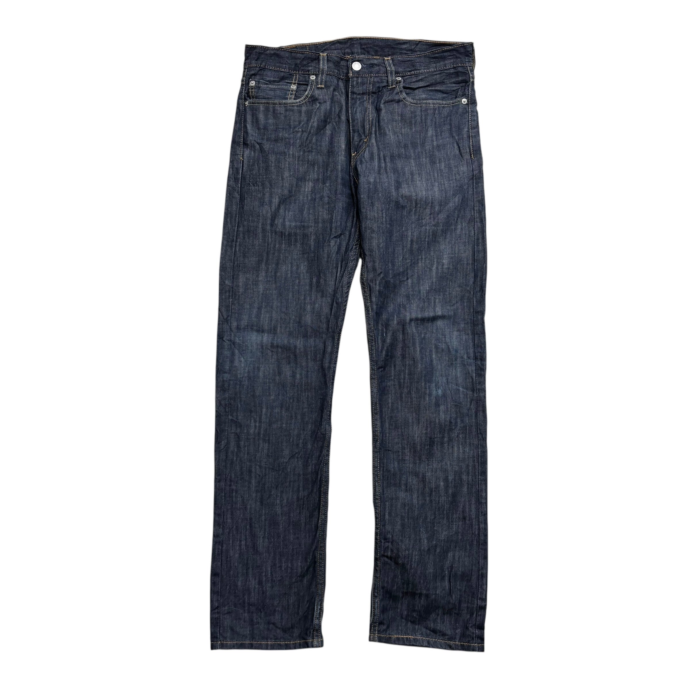 Levis 513 Jeans W32 L32 Mens Dark Blue Slim Straight Fit Denim (E)