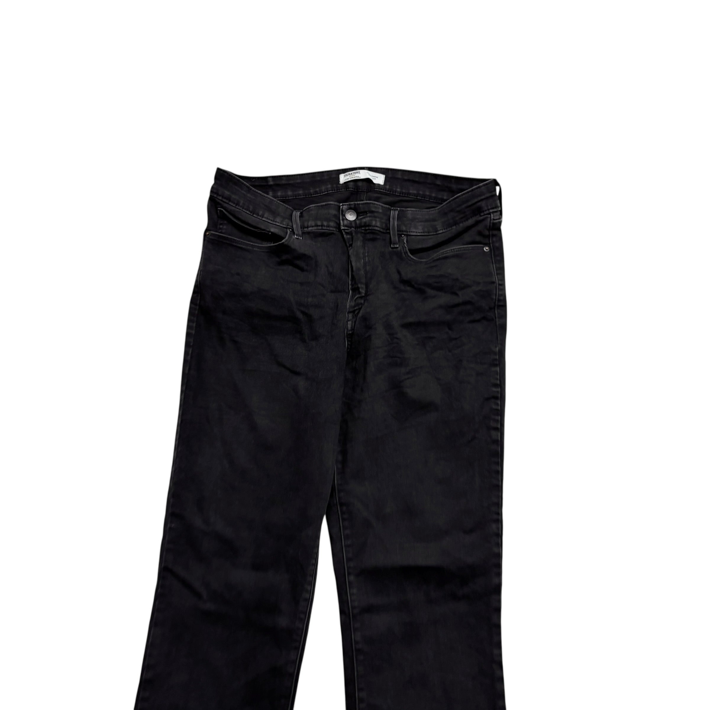 Levis Signature Jeans W33 L34 Womens Shaping Straight Fit Black Stretch (E)