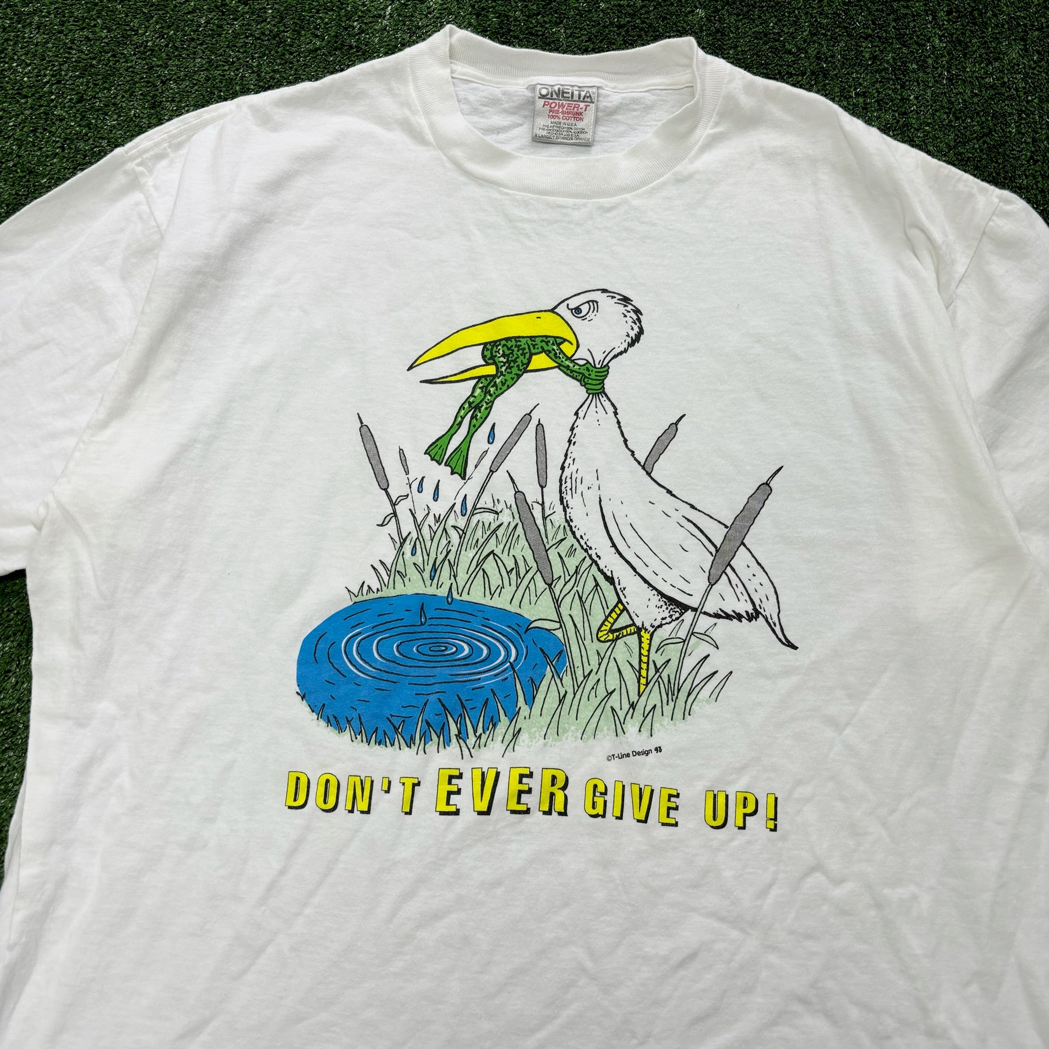 Vintage T Shirt Mens XL White Single Stitch Graphic Print 90s USA