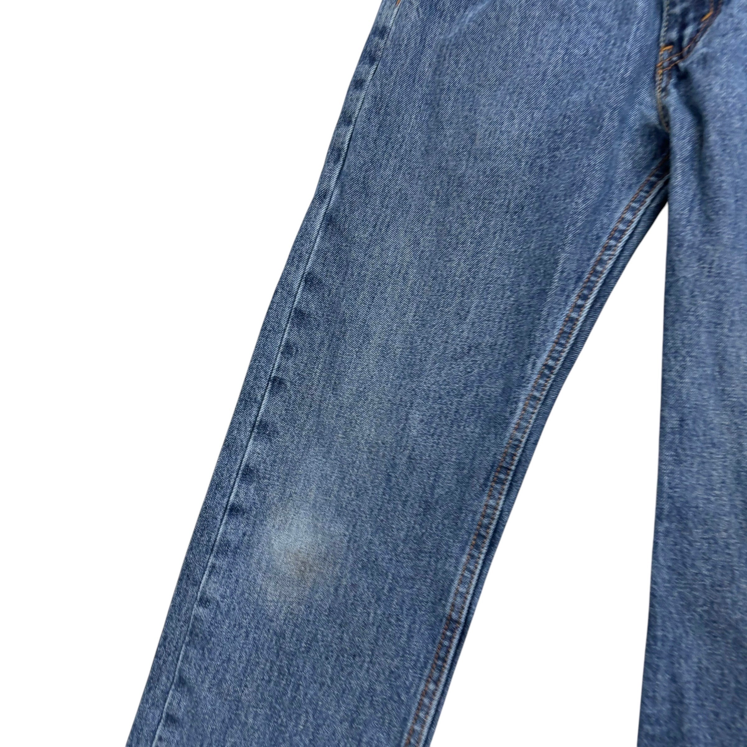 Levis 505 Jeans W32 L32 Mens Mid Blue Regular Straight Fit Denim (F)