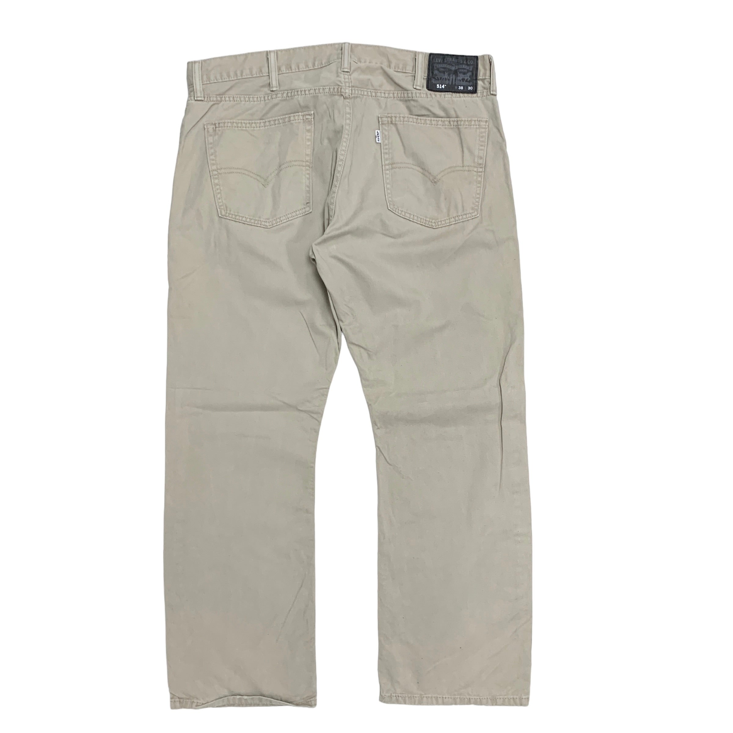 Levis 514 Trousers W38 L30 Mens Cream Regular Straight Fit Cotton Pants