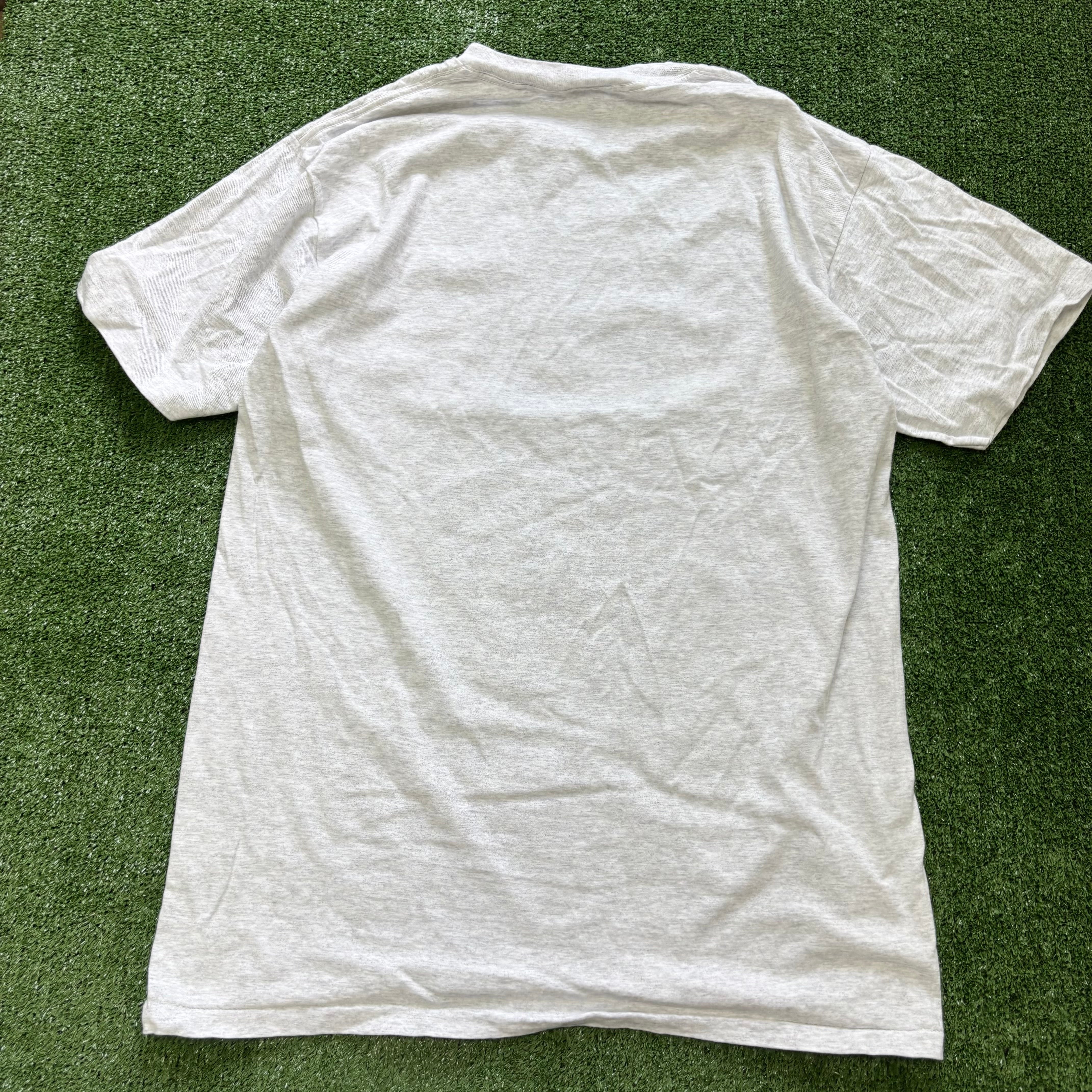 Vintage T Shirt Mens XL Grey Single Stitch Graphic Print 90s College (E)