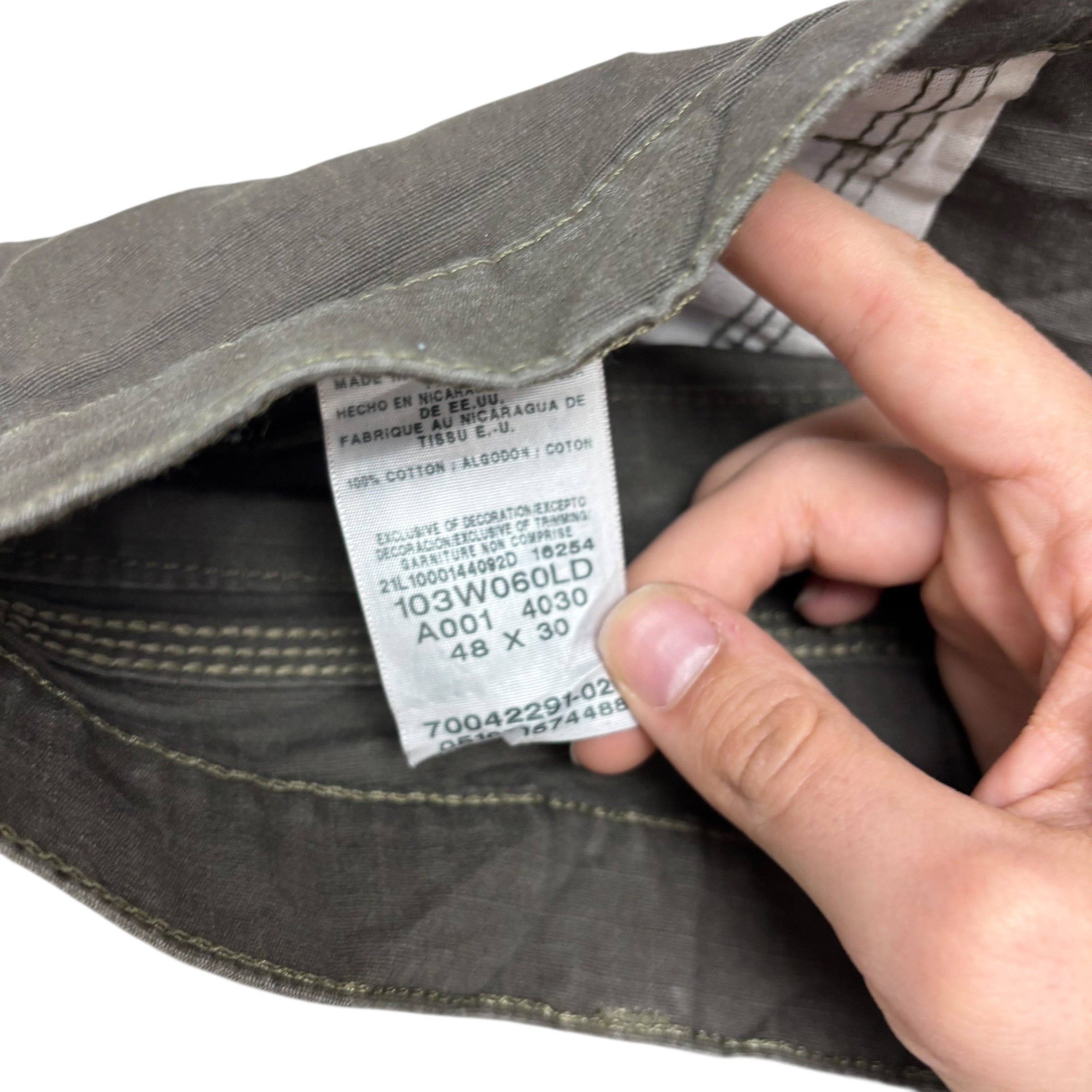 Wrangler Carpenter Pants W48 L32 Mens Green Relaxed Straight Fit Trousers (E)