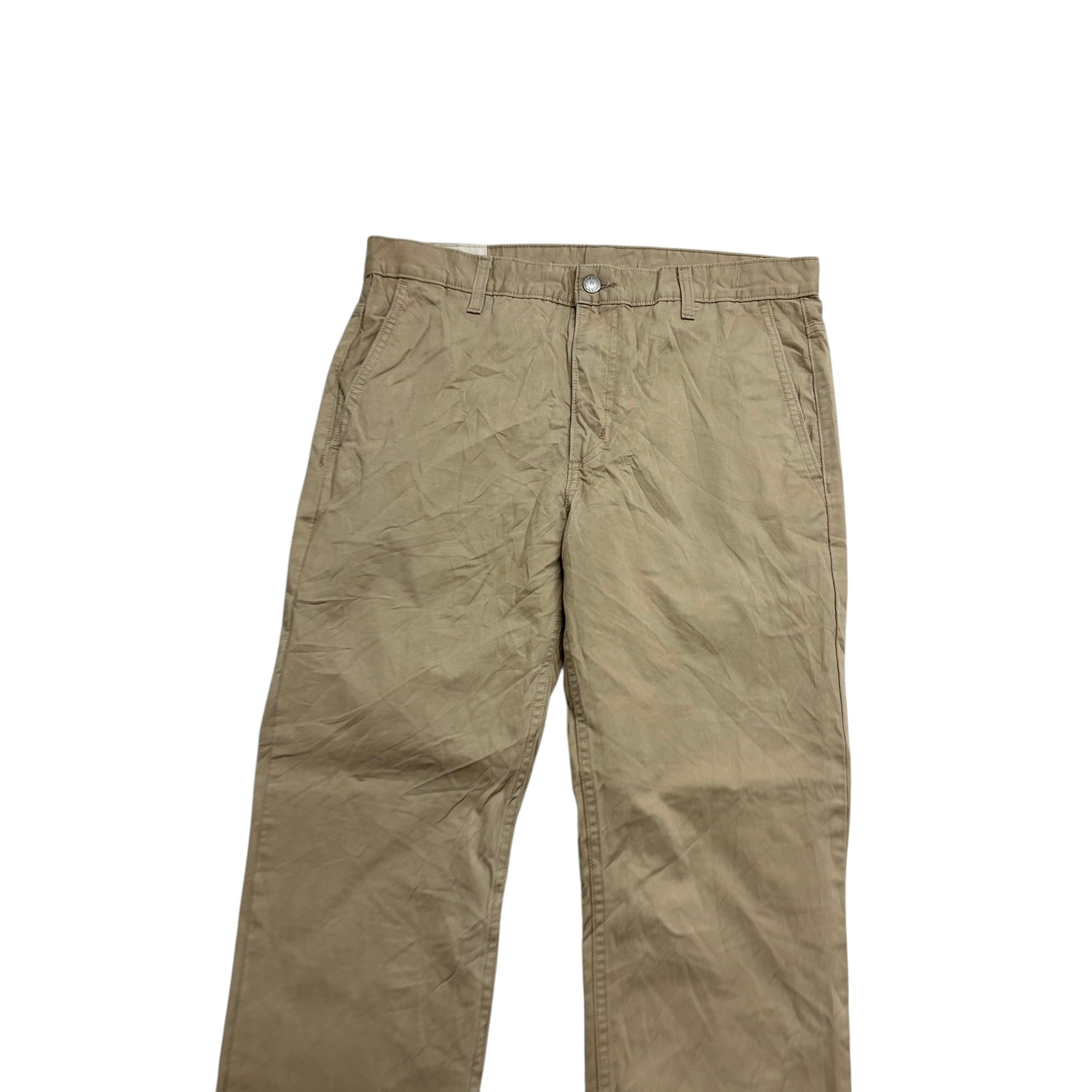 Levis Chino Trousers W34 L30 Mens Beige Regular Tapered Fit Pants (E)