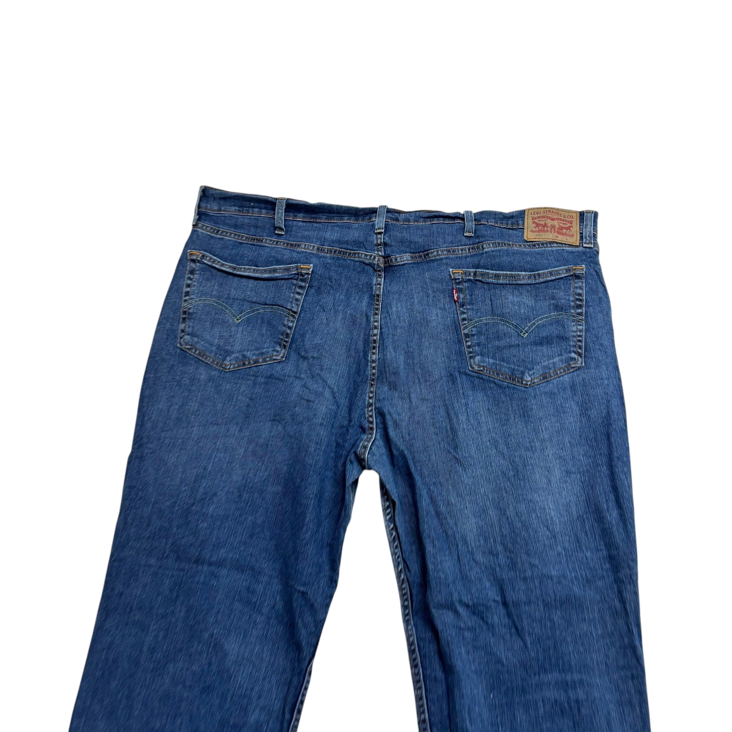Levis 559 Jeans W48 L29 Mens Mid Blue Relaxed Straight Fit Stretch Denim (E)