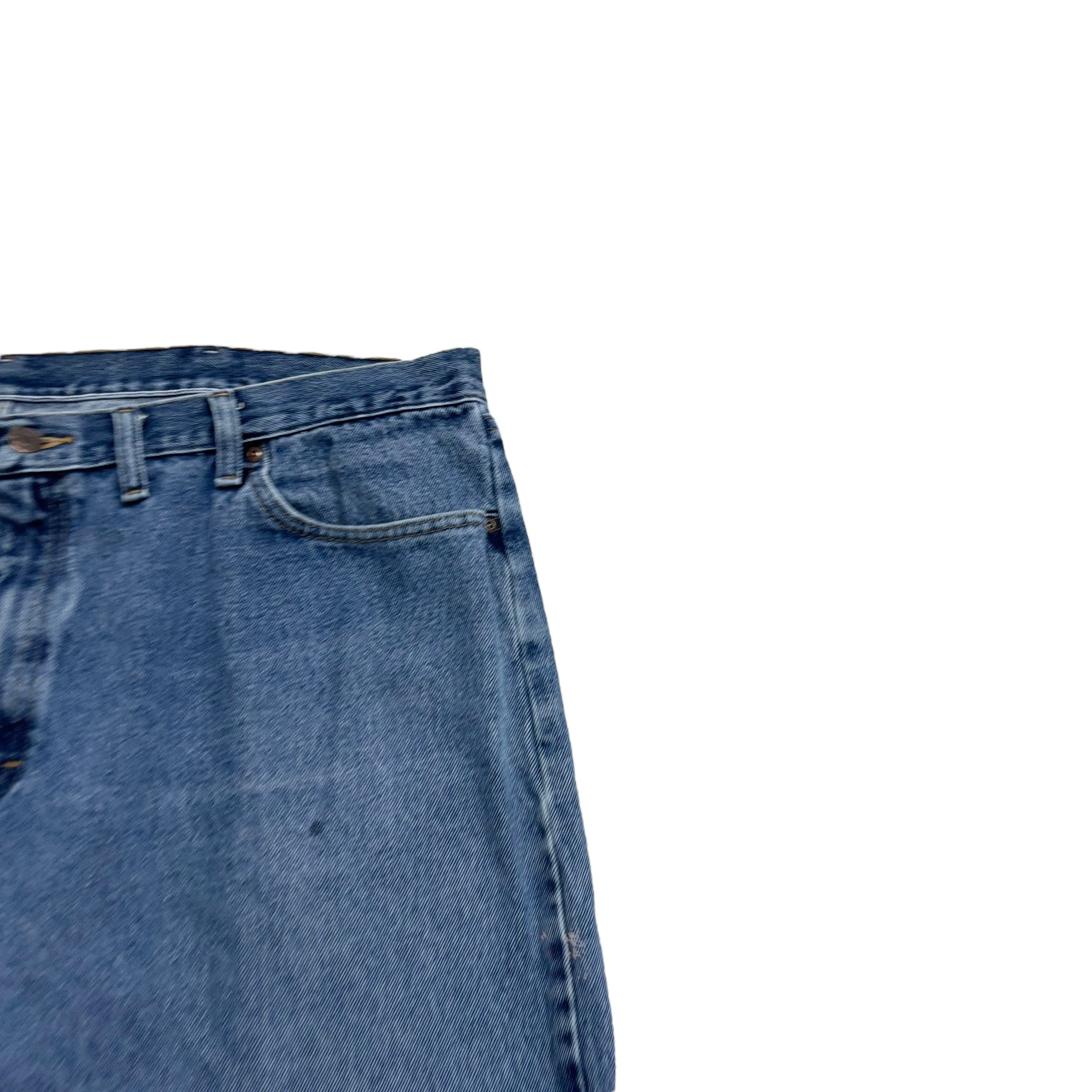 Wrangler Jeans W44 L25 Mens Mid Blue Relaxed Straight Fit Denim