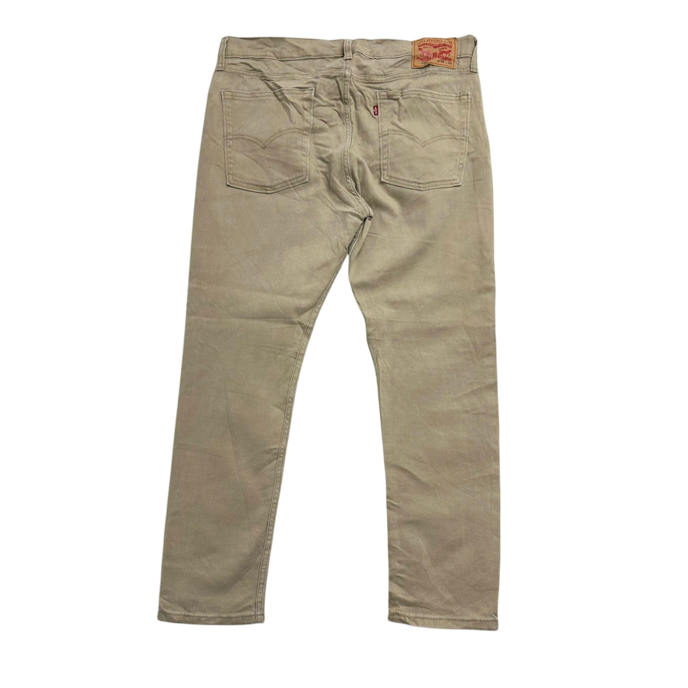 Levis 510 Trousers W36 L30 Mens Beige Skinny Fit Stretch Cotton Pants