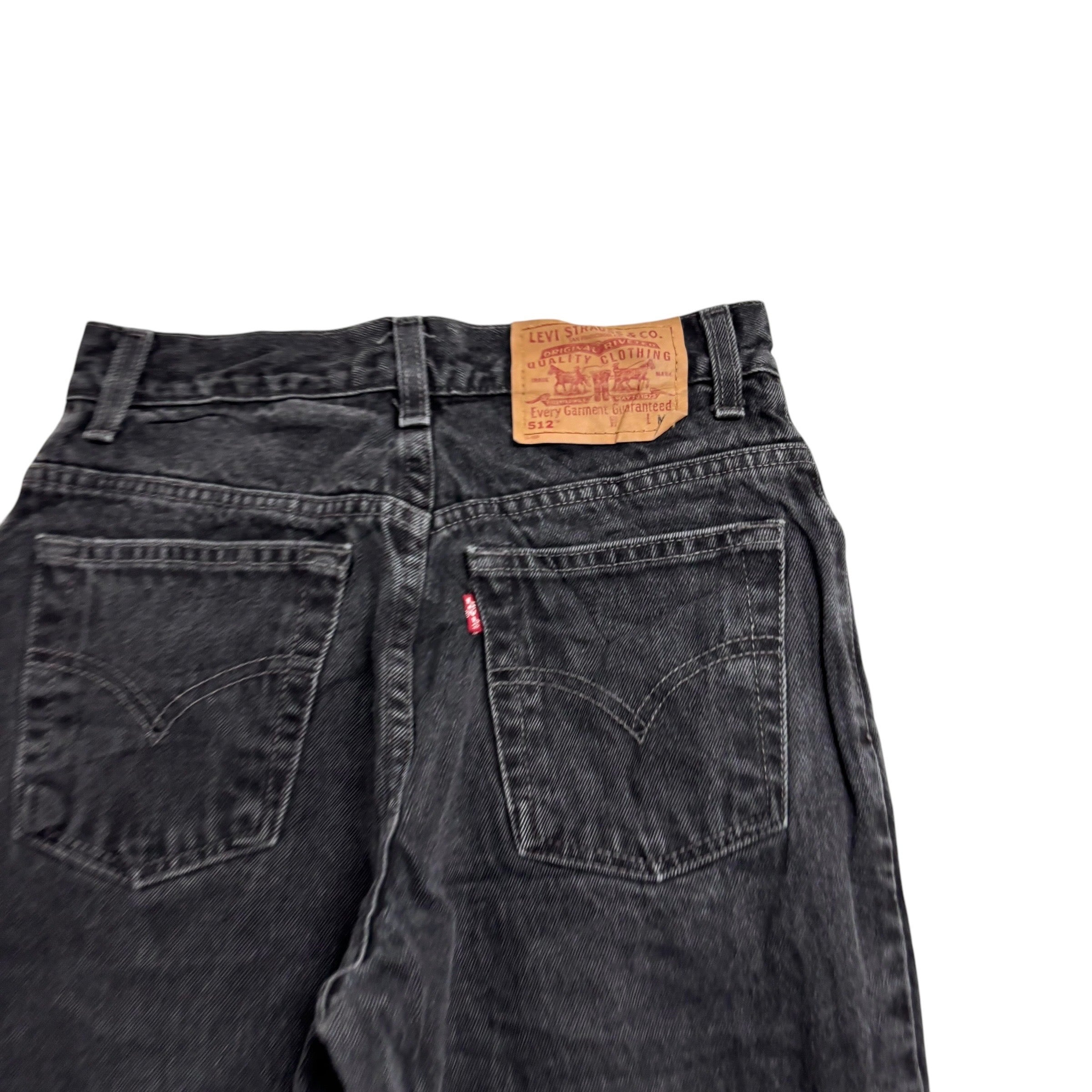 Levis 512 Jeans W24 L30 Womens Black Slim Tapered Fit Vintage Denim (E)
