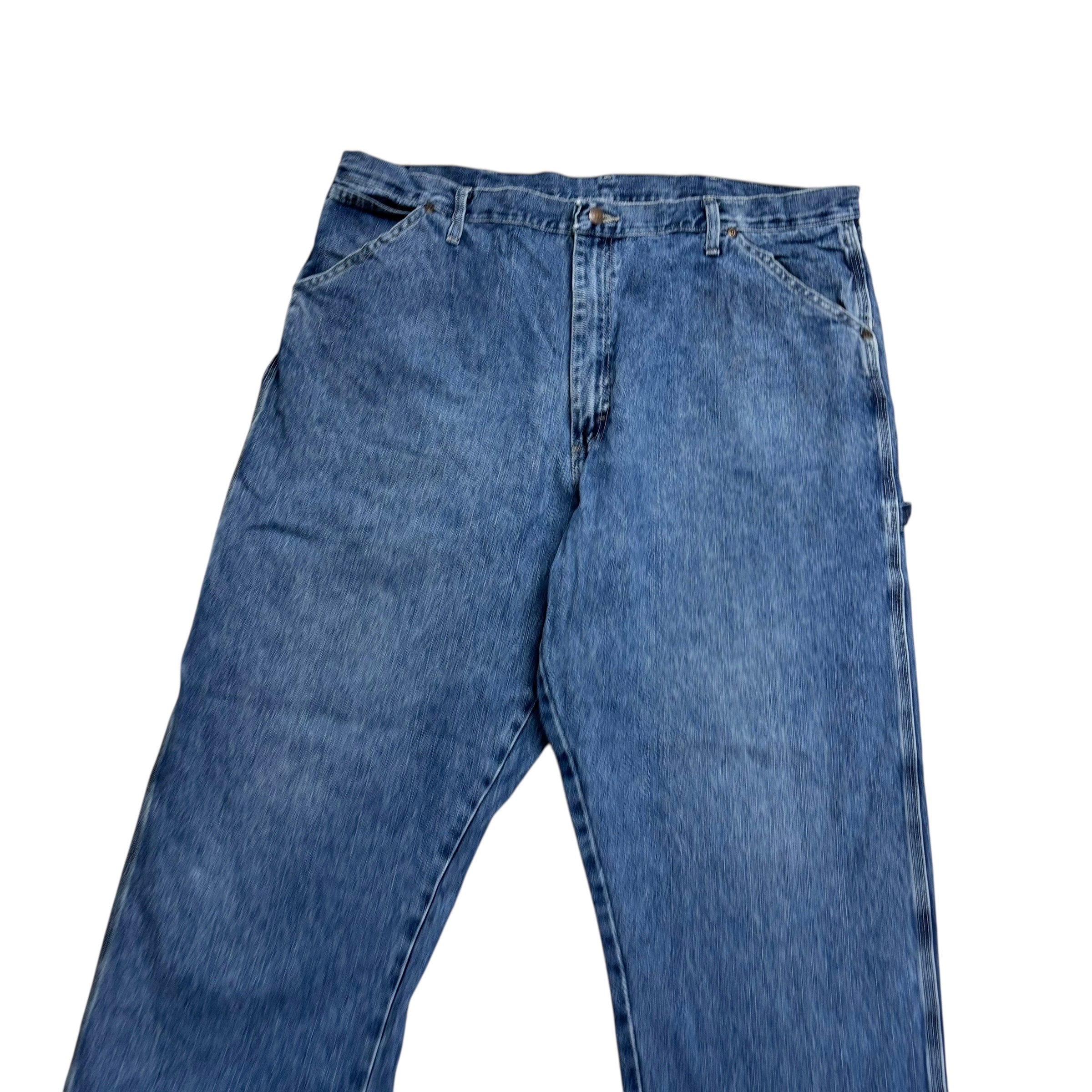 Wrangler Carpenter Jeans W40 L32 Mens Mid Blue Baggy Relaxed Fit Denim