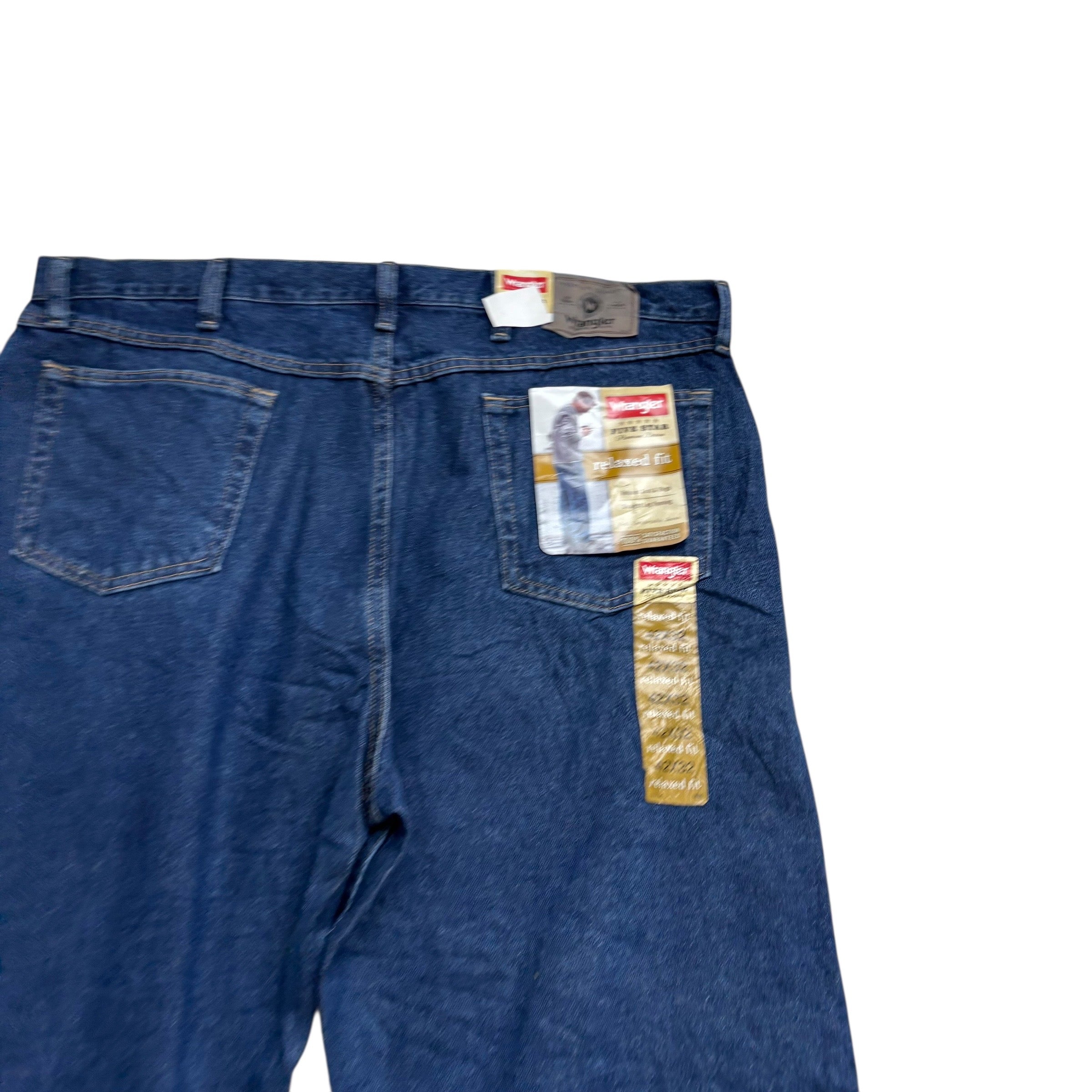 Wrangler Jeans W42 L32 Mens Dark Blue Baggy Relaxed Straight Fit Denim (E)