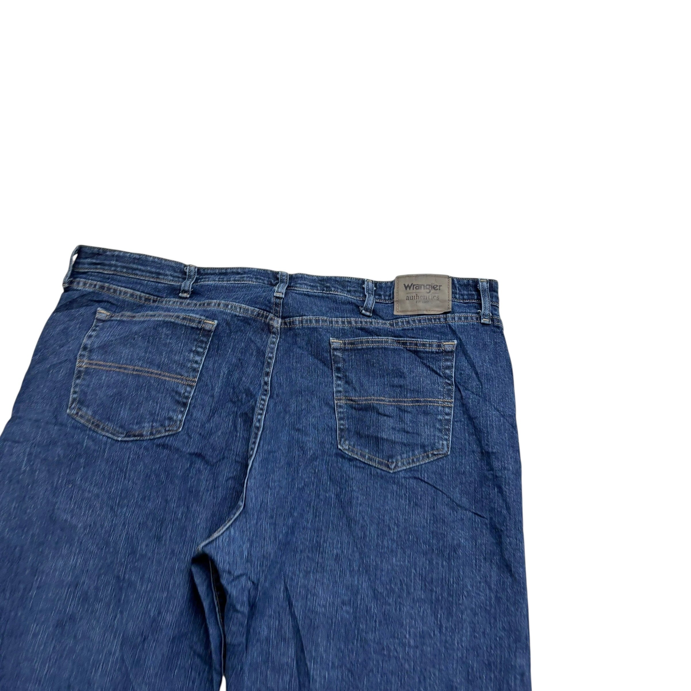 Wrangler Jeans W44 L30 Mens Dark Blue Relaxed Straight Fit Stretch Denim (E)