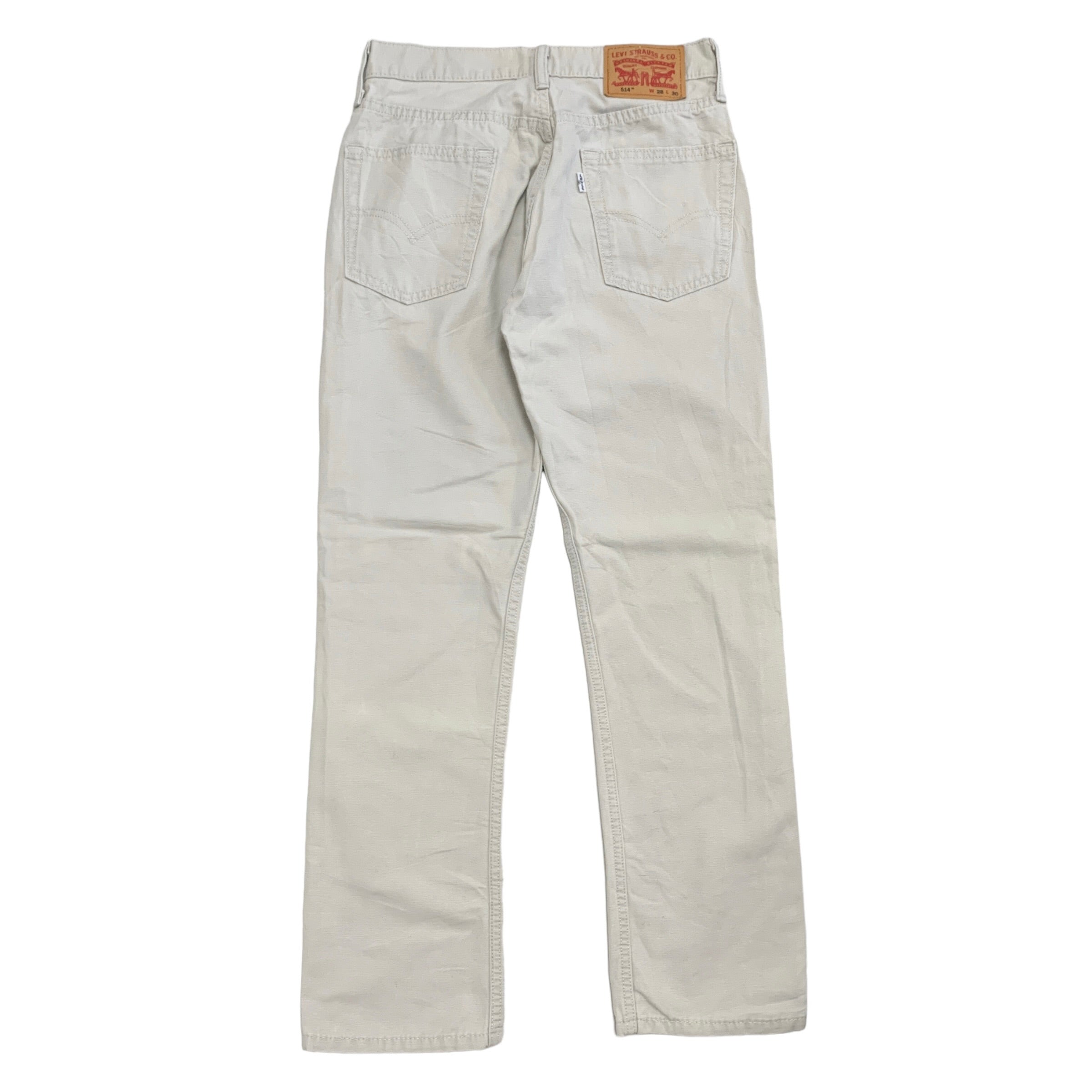 Levis 514 Trousers W28 L30 Mens Cream Regular Straight Fit Pants