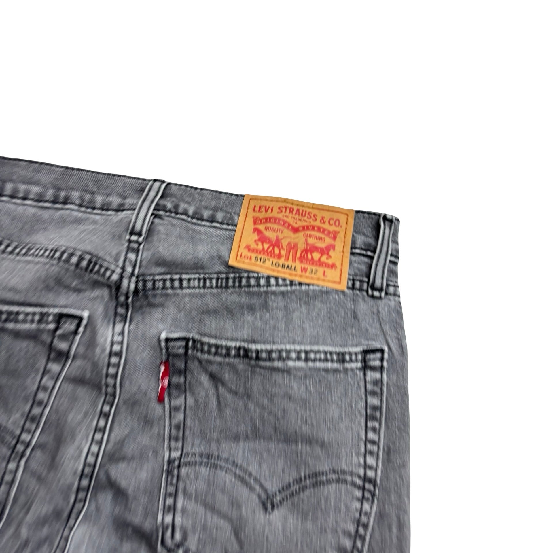 Levis 512 Lo-Ball Jeans W32 L33 Mens Grey Slim Tapered Fit Stretch Denim