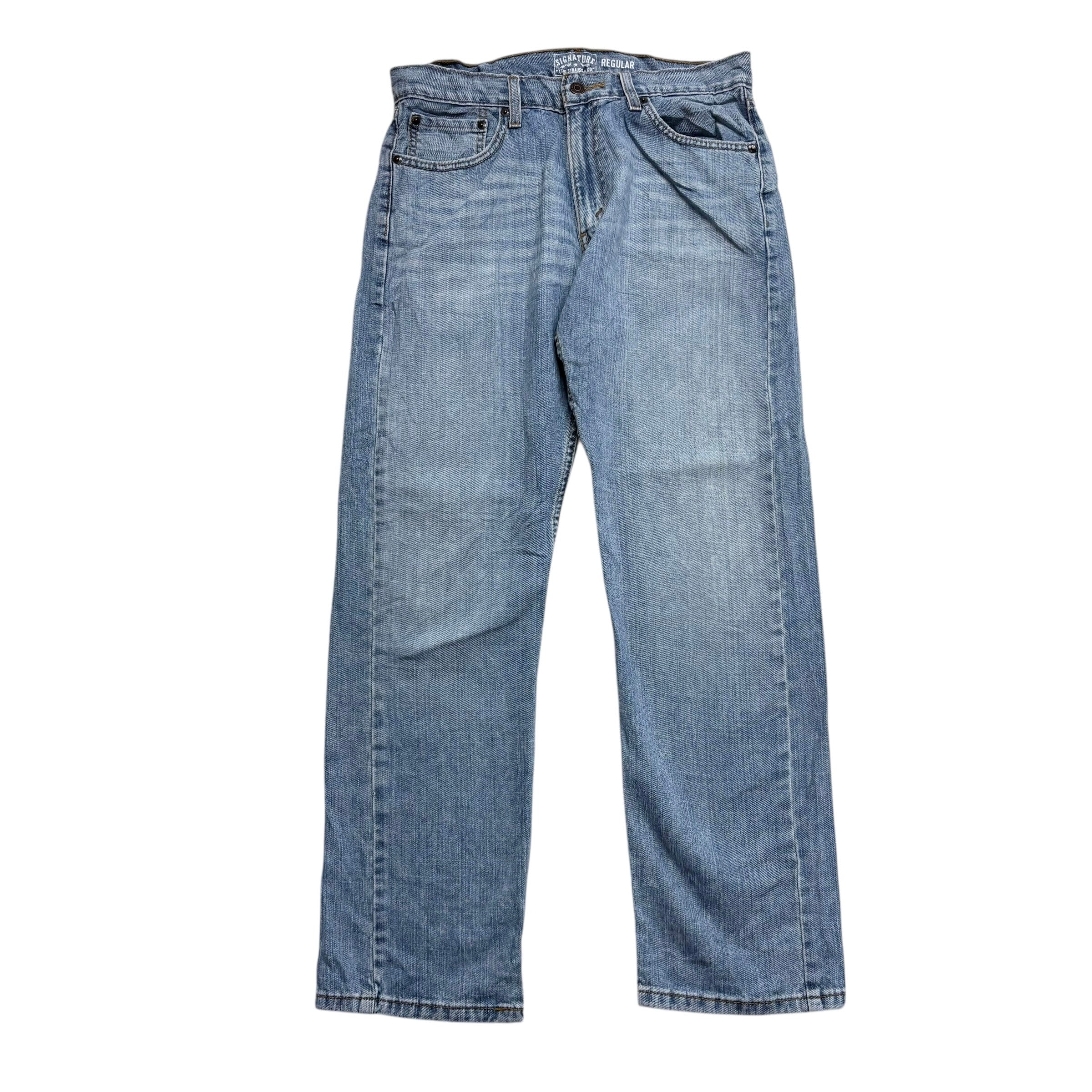 Levis Signature Jeans W33 L30 Mens Light Blue Regular Straight Fit Vintage (E)
