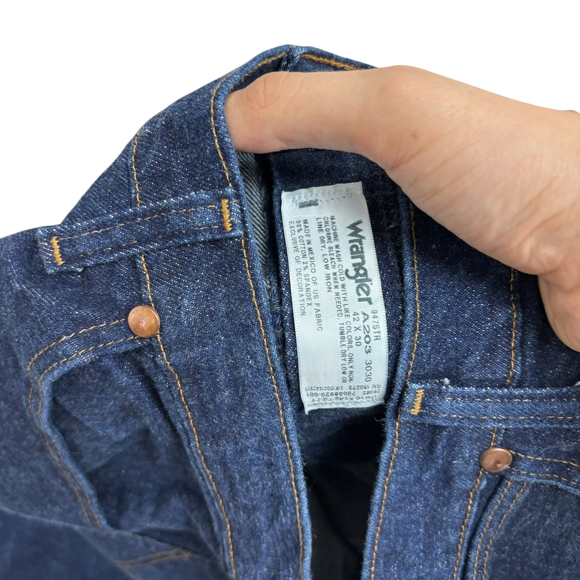 Wrangler Jeans Cowboy Cut W42 L30 Mens Dark Blue 947 Bootcut Fit Denim (F)