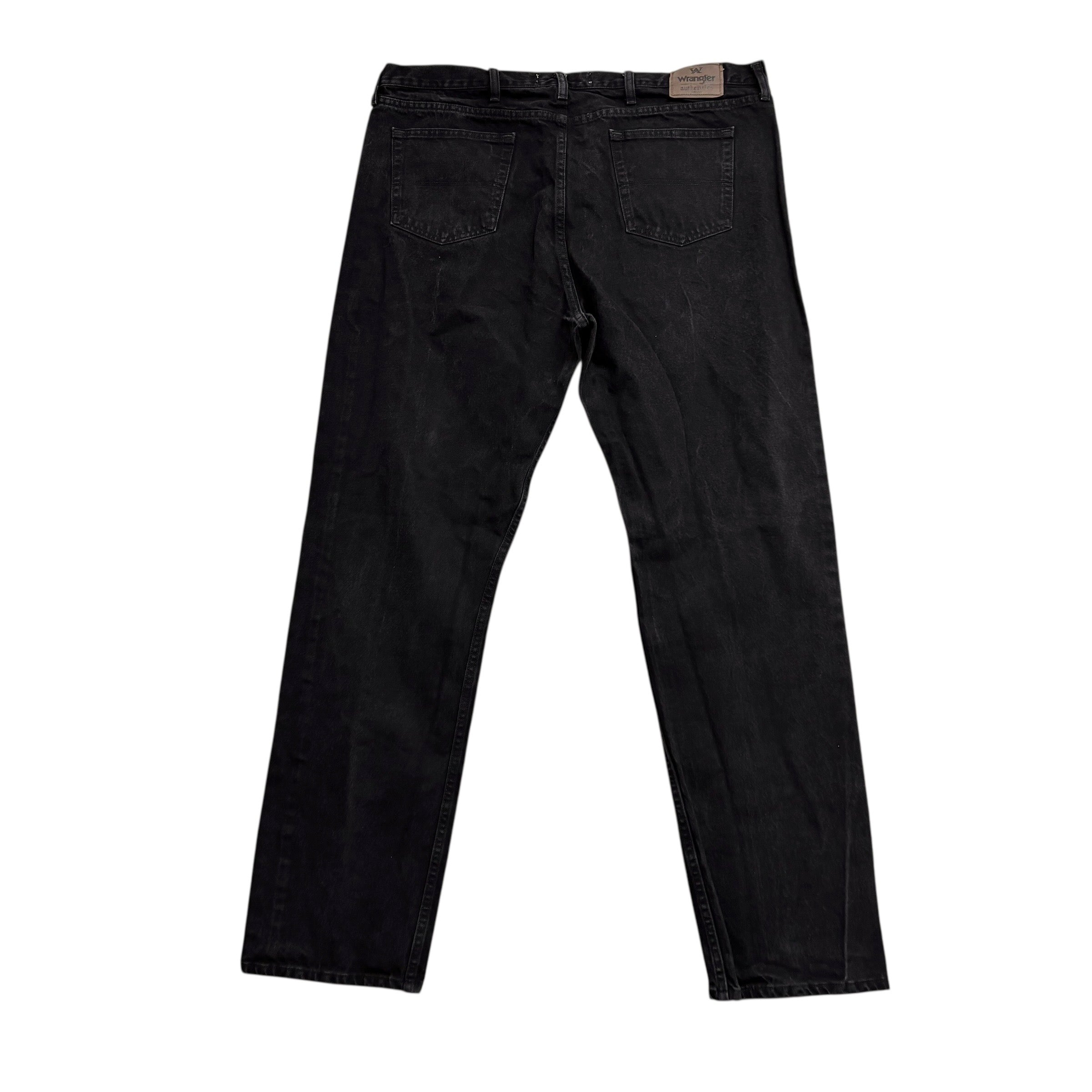 Wrangler Jeans W44 L36 Mens Black Relaxed Straight Fit Denim (E)