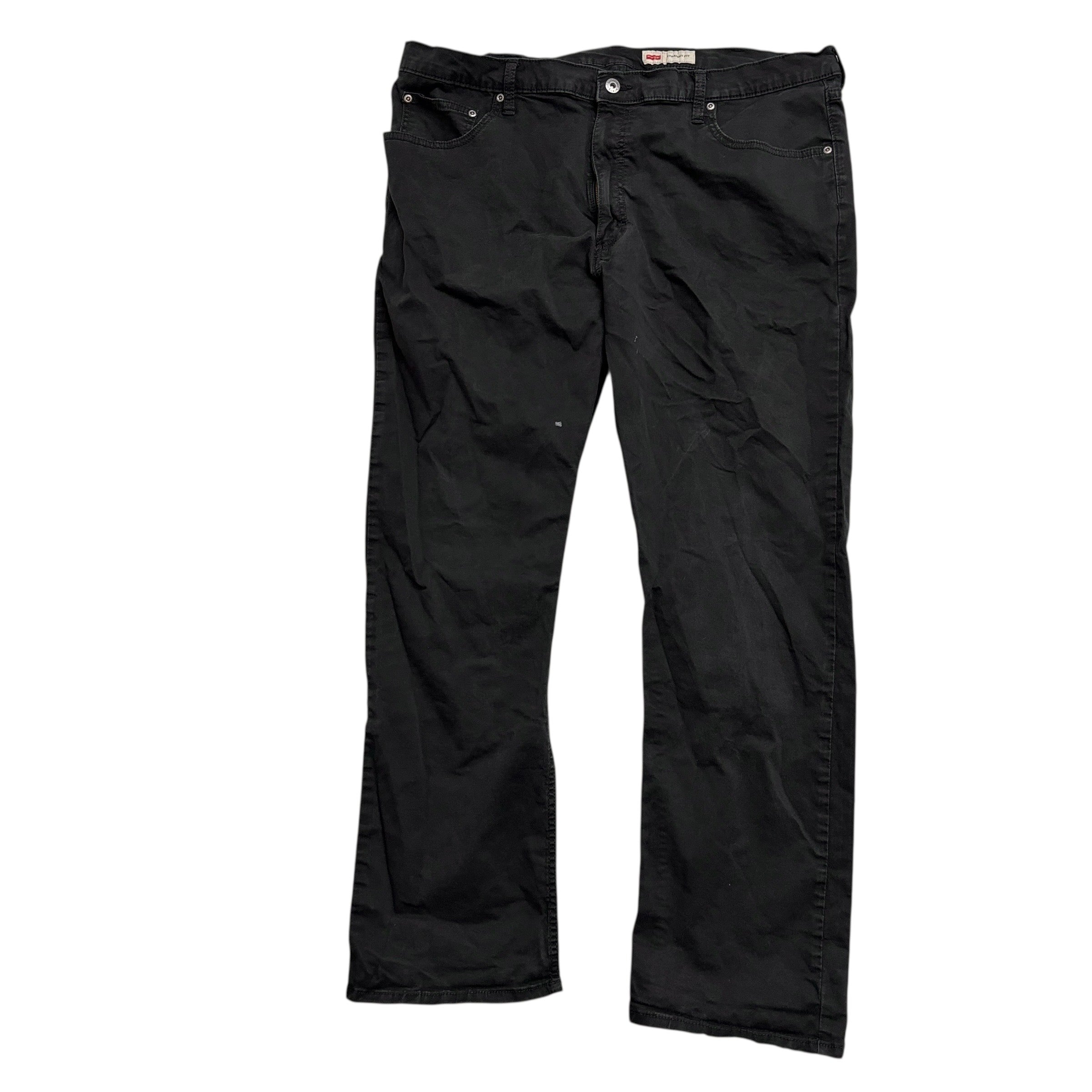 Wrangler Trousers W40 L29 Mens Black Regular Straight Fit Stretch Pants