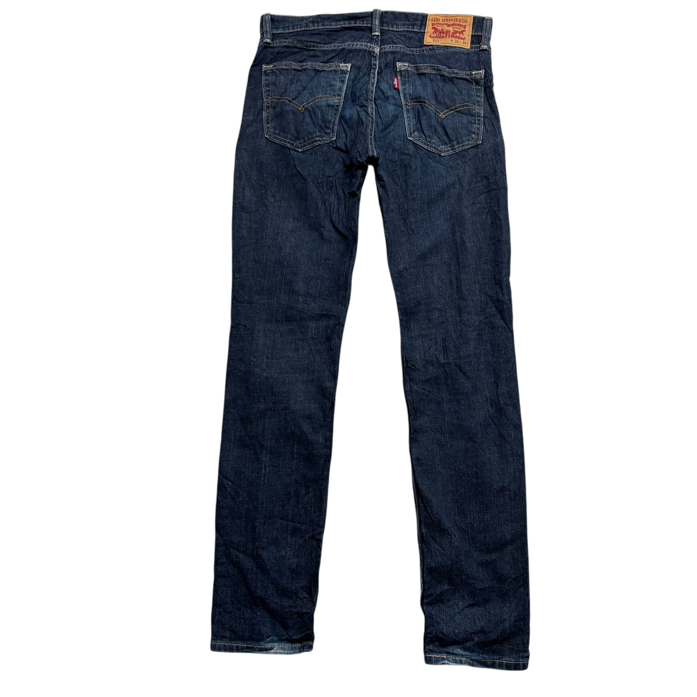Levis 511 Jeans W32 L34 Mens Dark Blue Slim Fit Stretch Denim