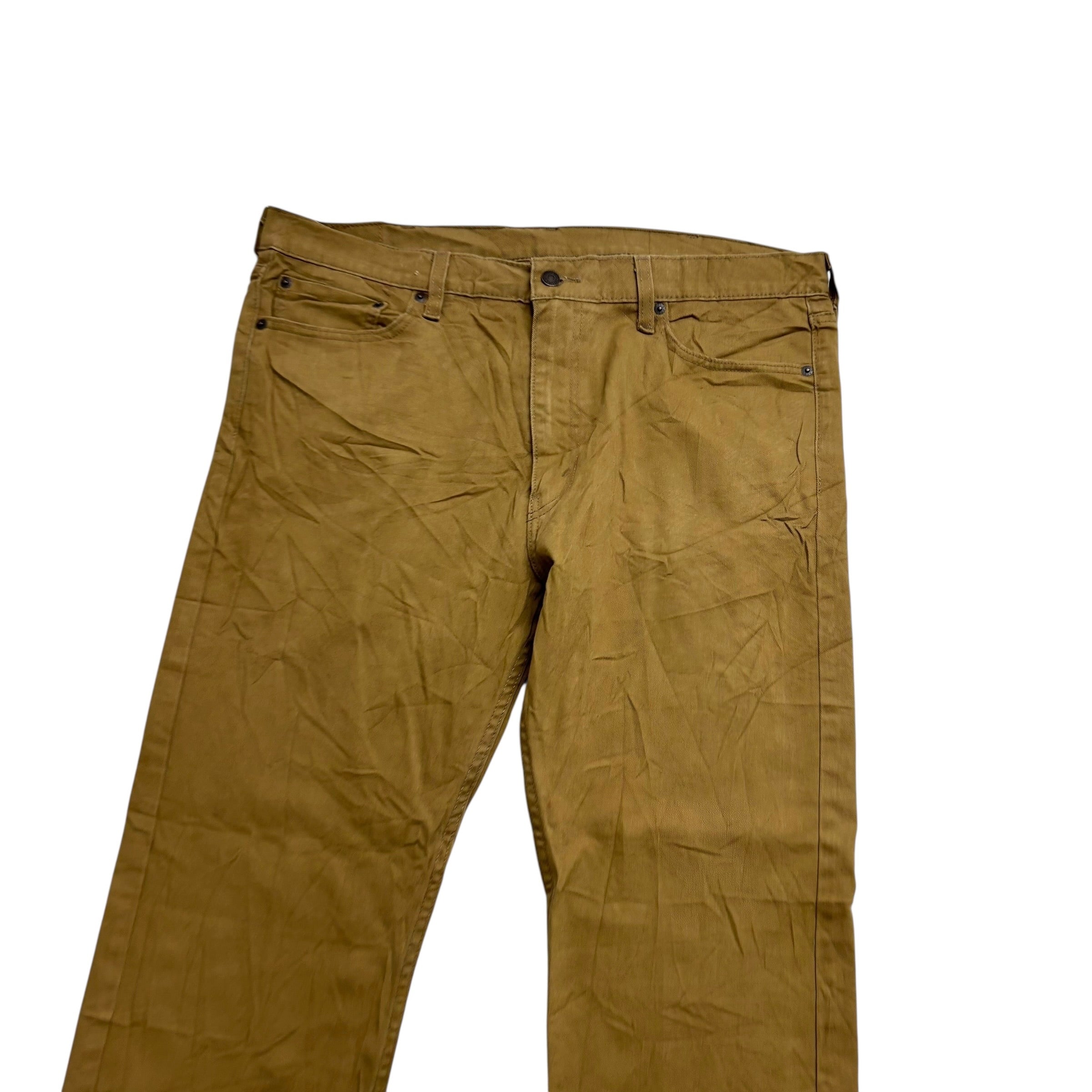 Levis 513 Jeans W38 L32 Mens Tan Slim Straight Fit Stretch Denim (E)