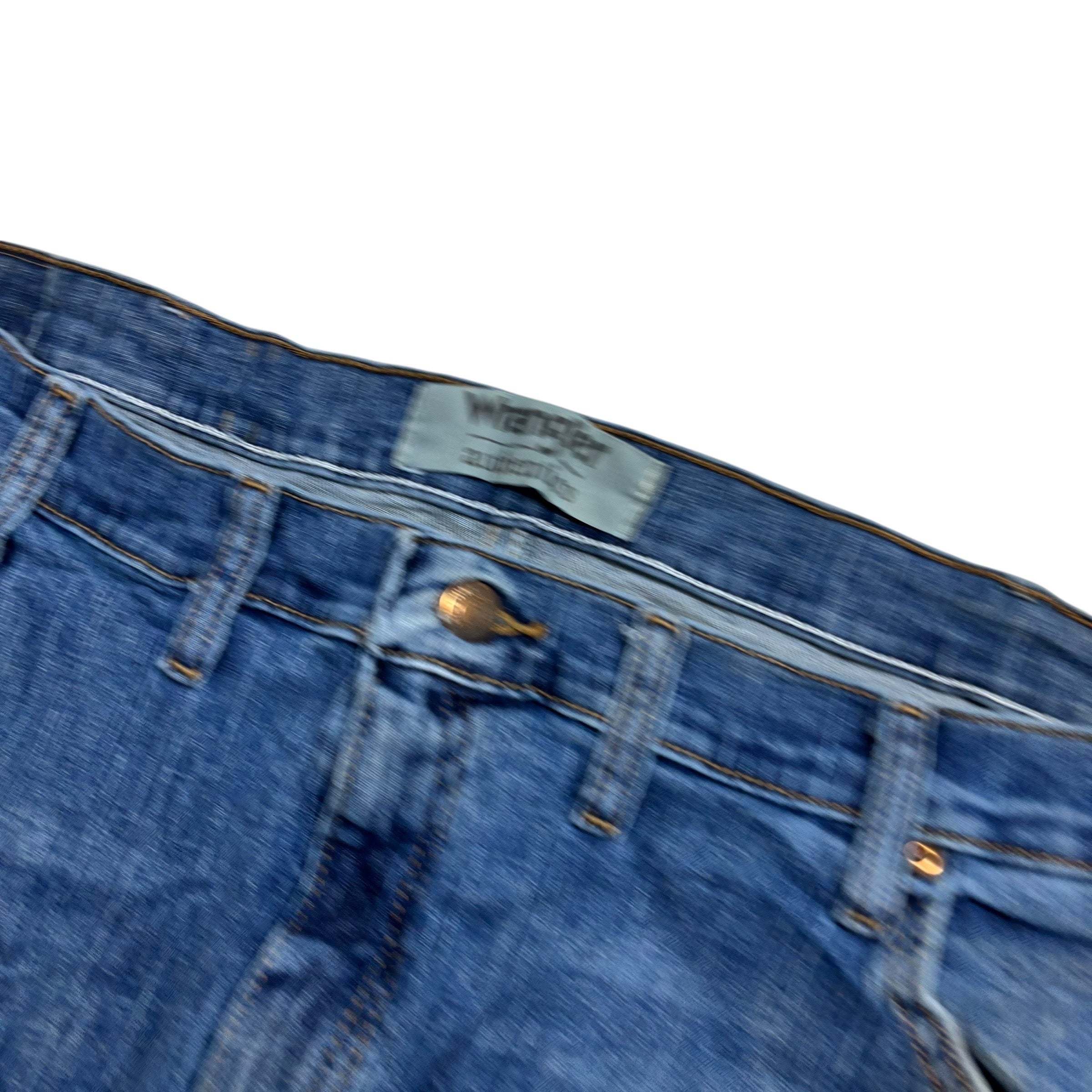 Wrangler Jeans W44 L32 Mens Mid Blue Regular Straight Fit Stretch Denim