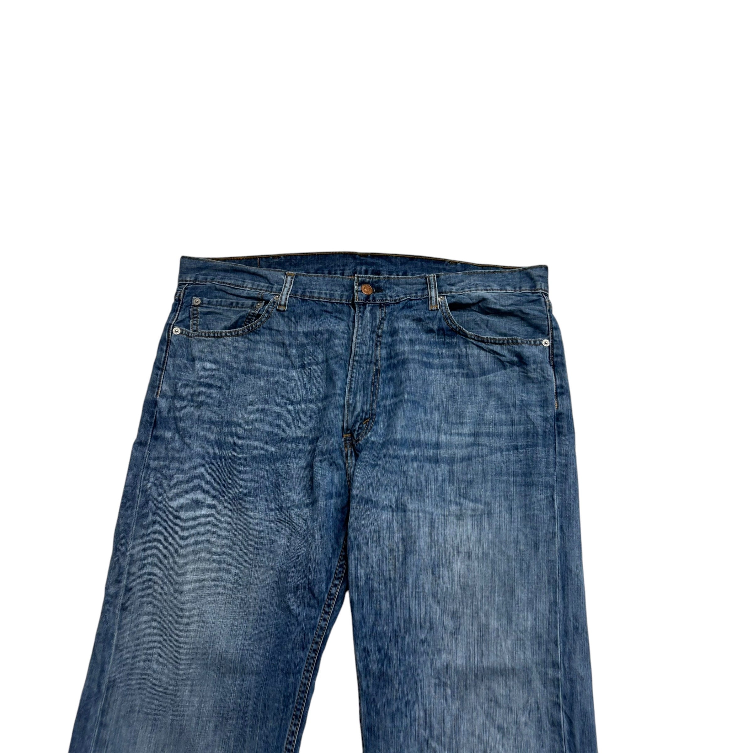 Levis 505 Jeans W40 L32 Mens Mid Blue Regular Straight Fit Denim (E)