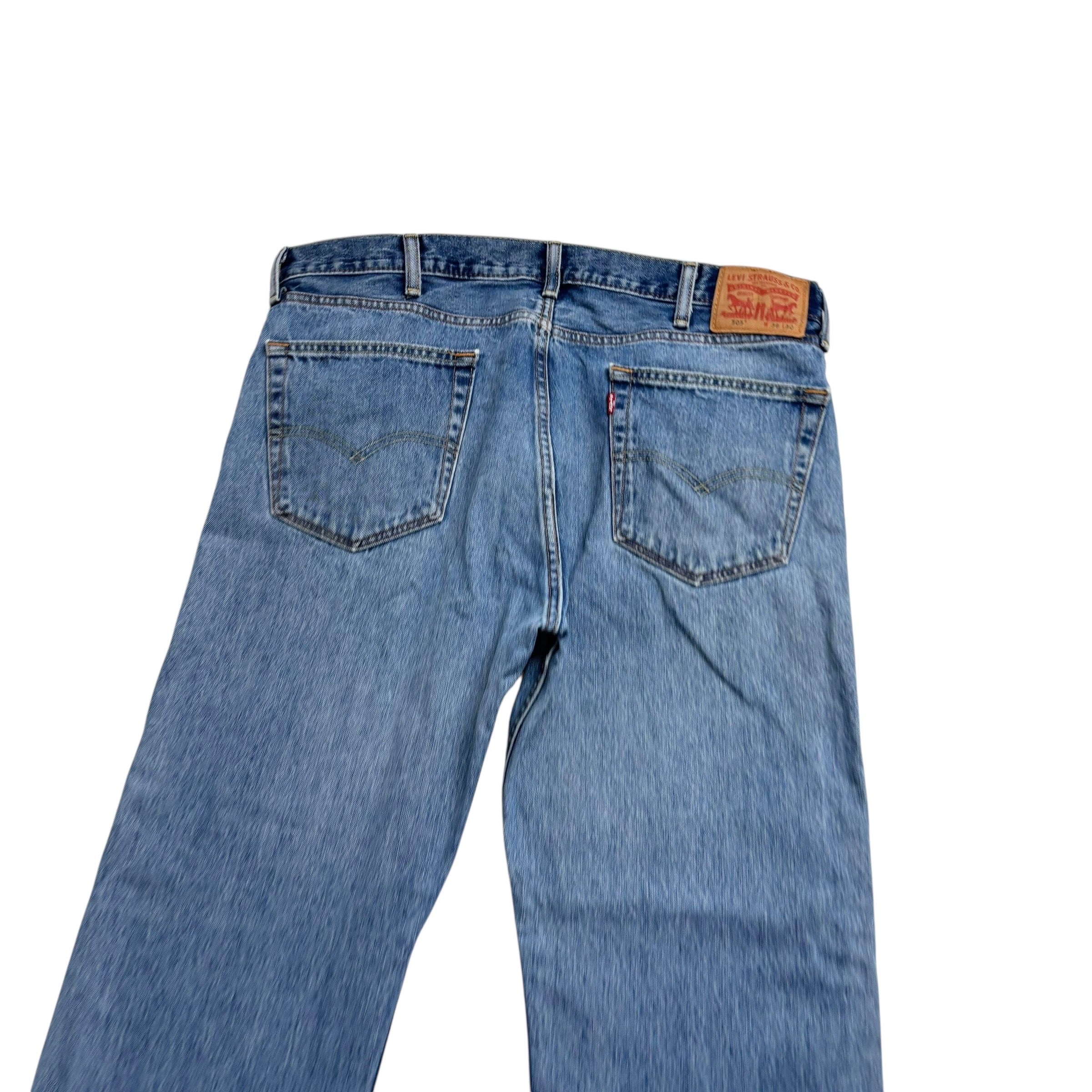 Levis 505 Jeans W38 L30 Mens Mid Blue Regular Straight Fit Denim