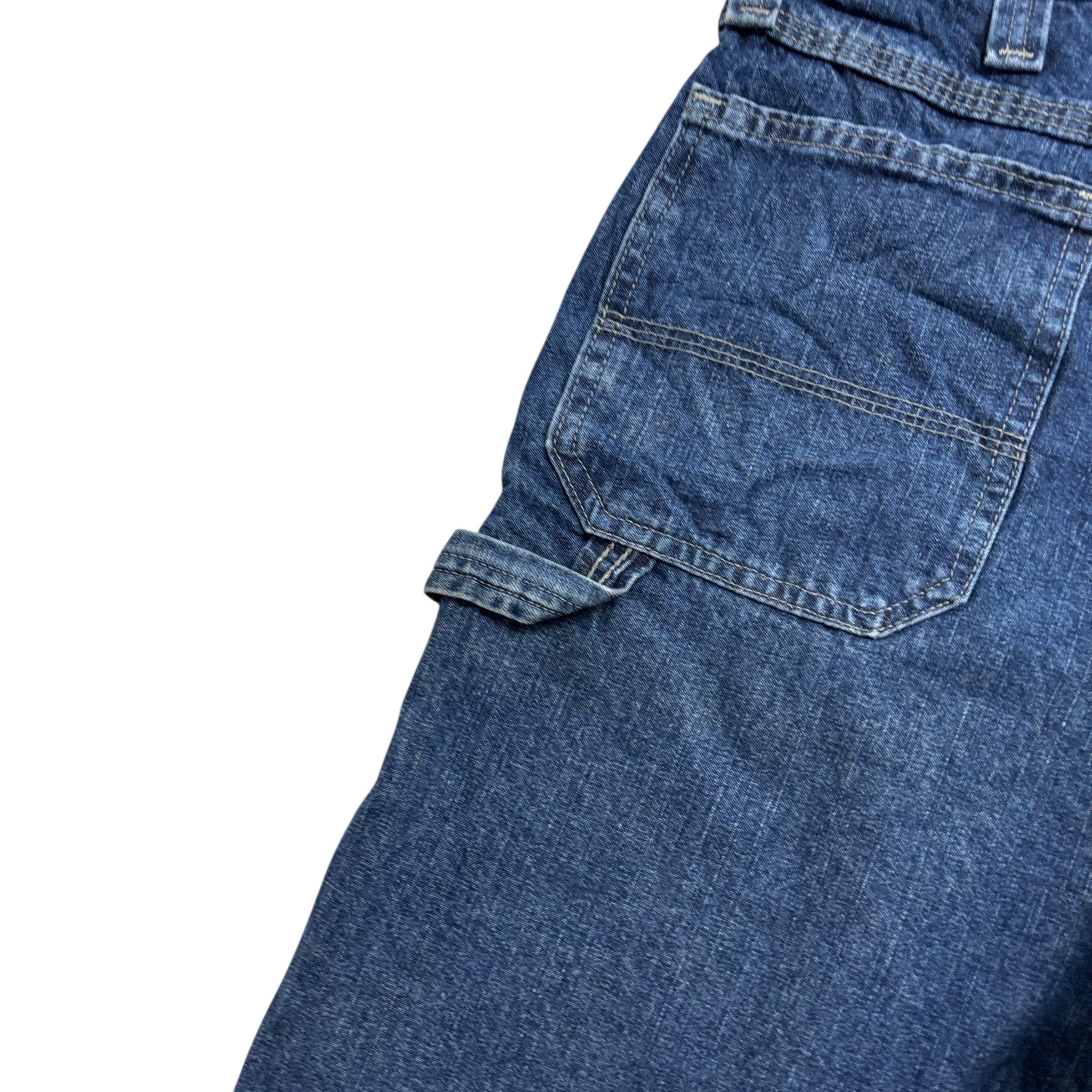 Wrangler Baggy Jorts W34 Mens Mid Blue Carpenter Denim Shorts Relaxed Fit