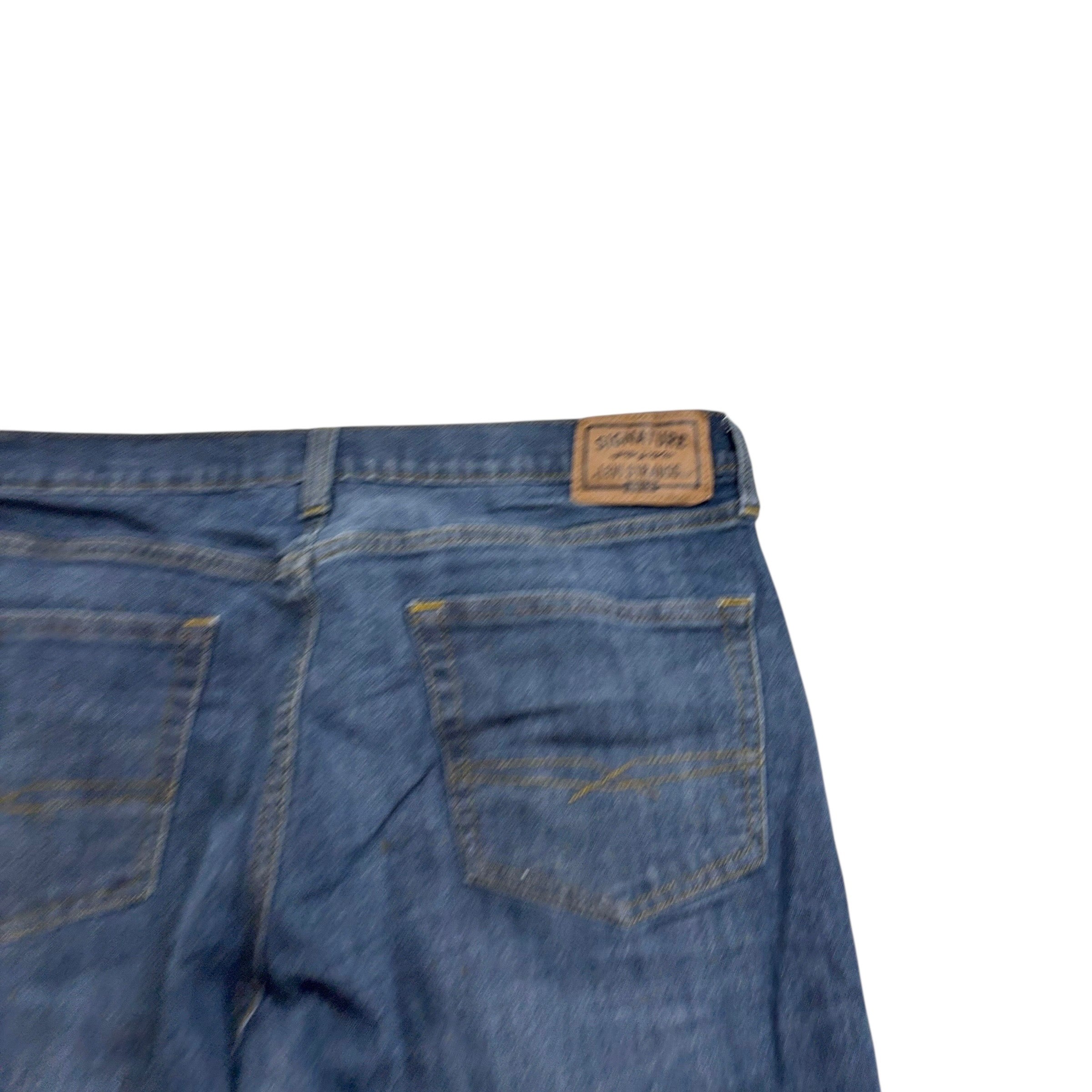 Levis Signature Jeans W34 L34 Mens Dark Blue Regular Straight Stretch Denim (E)