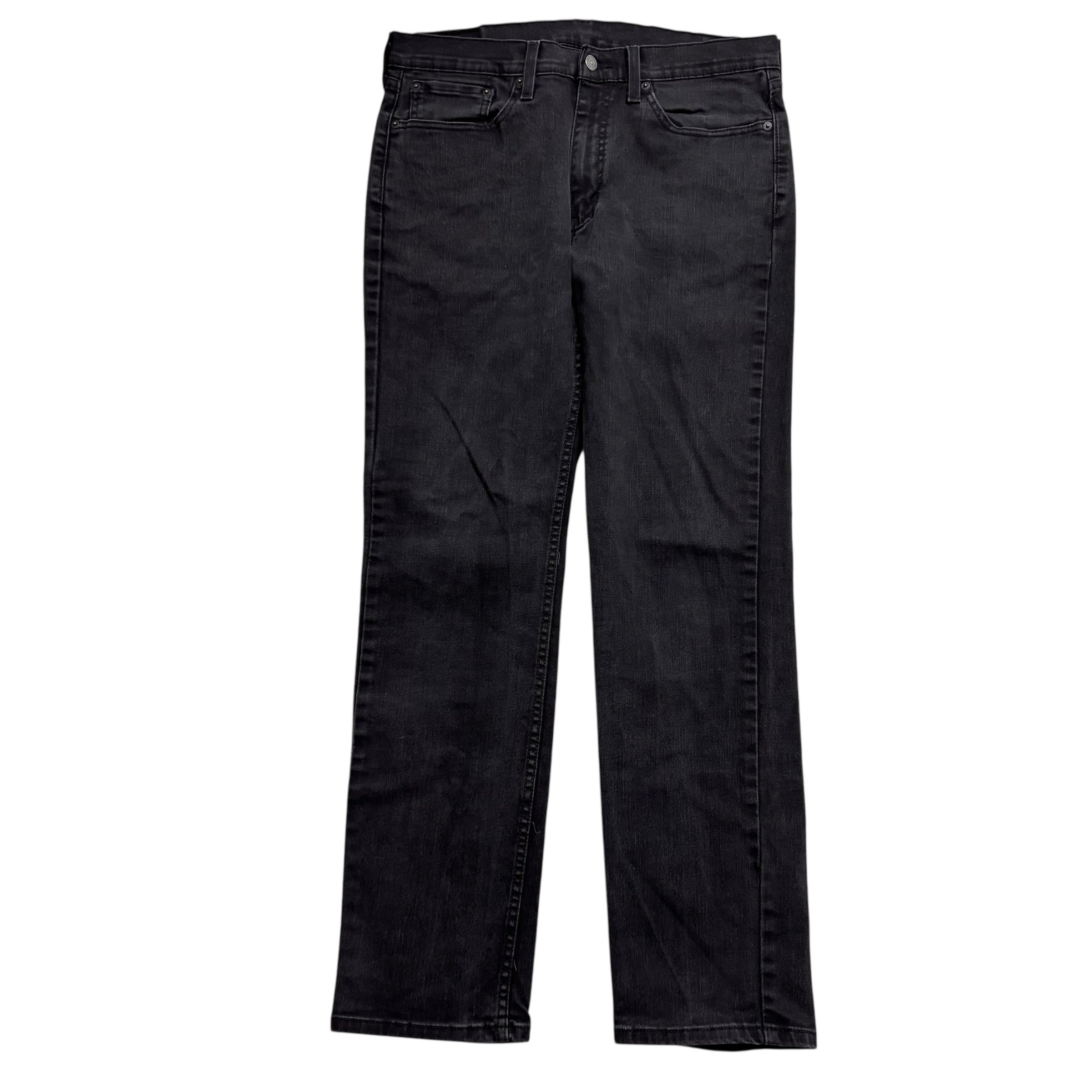 Levis 514 Jeans W34 L32 Mens Black Regular Straight Fit Stretch Denim (E)