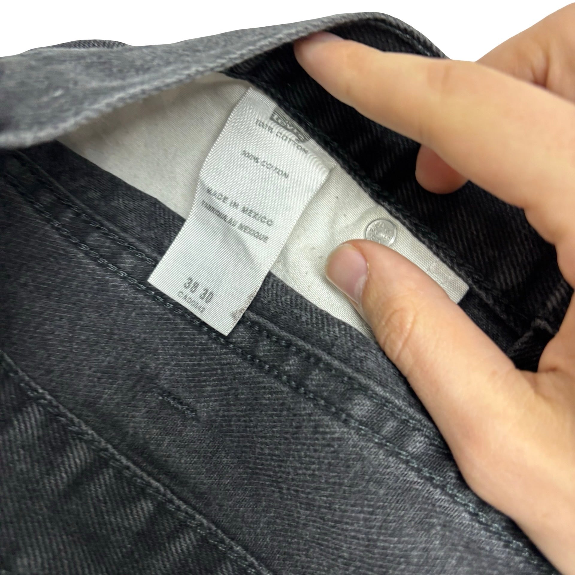 Levis Jeans W36 L30 Mens Black Regular Straight Fit Vintage Denim (E)